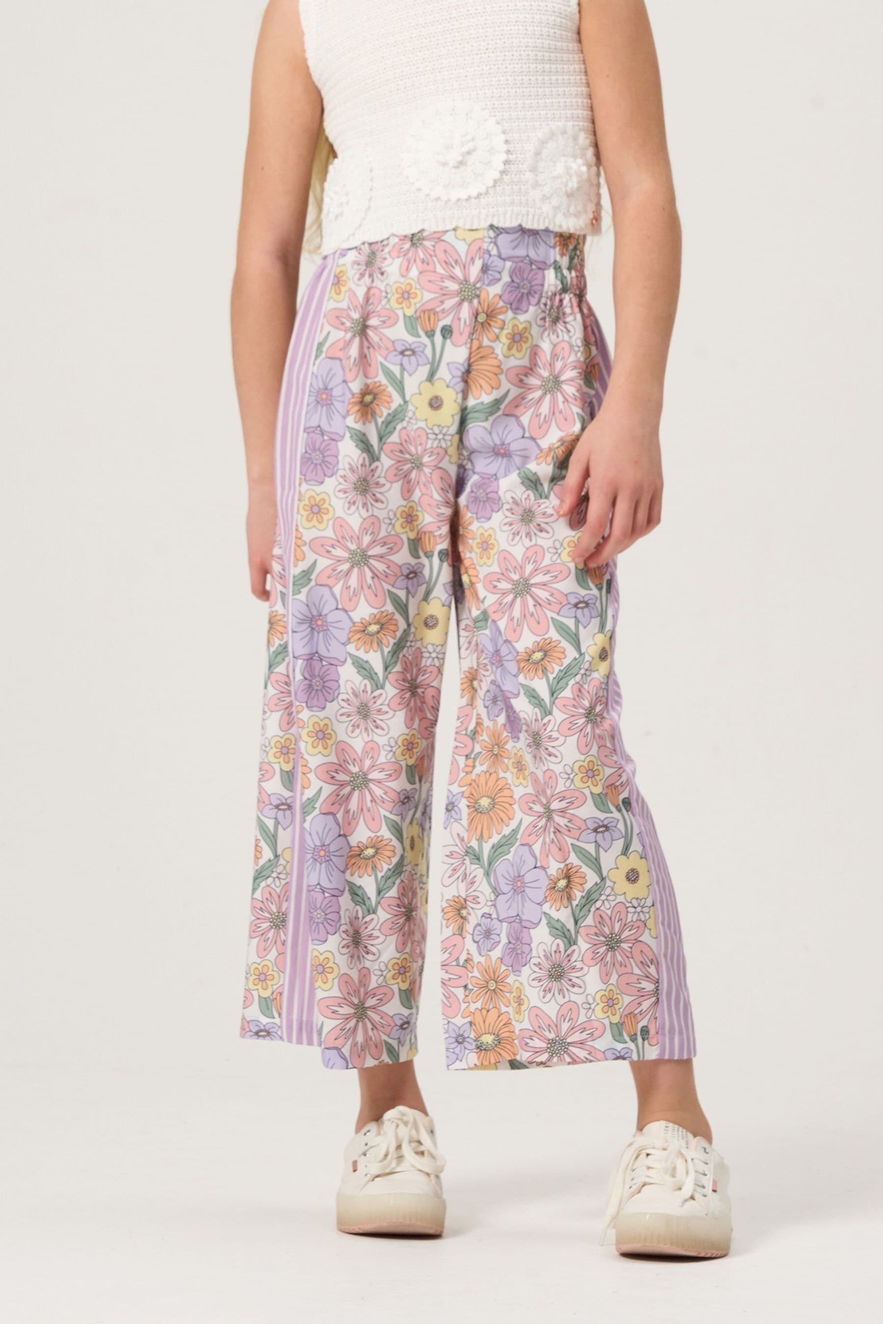 Purple Angel & Rocket Serena Printed Wide Leg Trousers