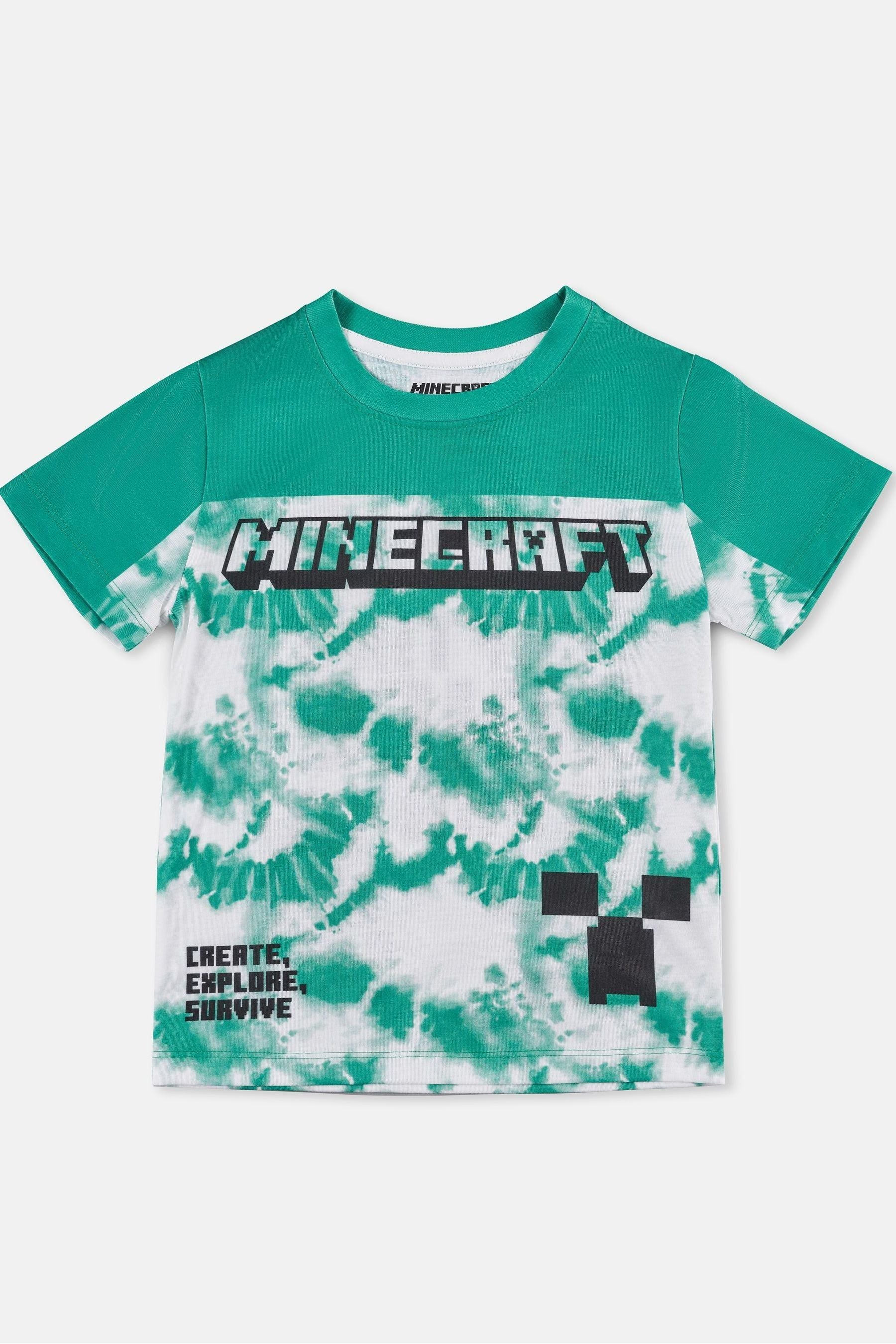 Green Angel & Rocket Minecraft Colourblock T-Shirt