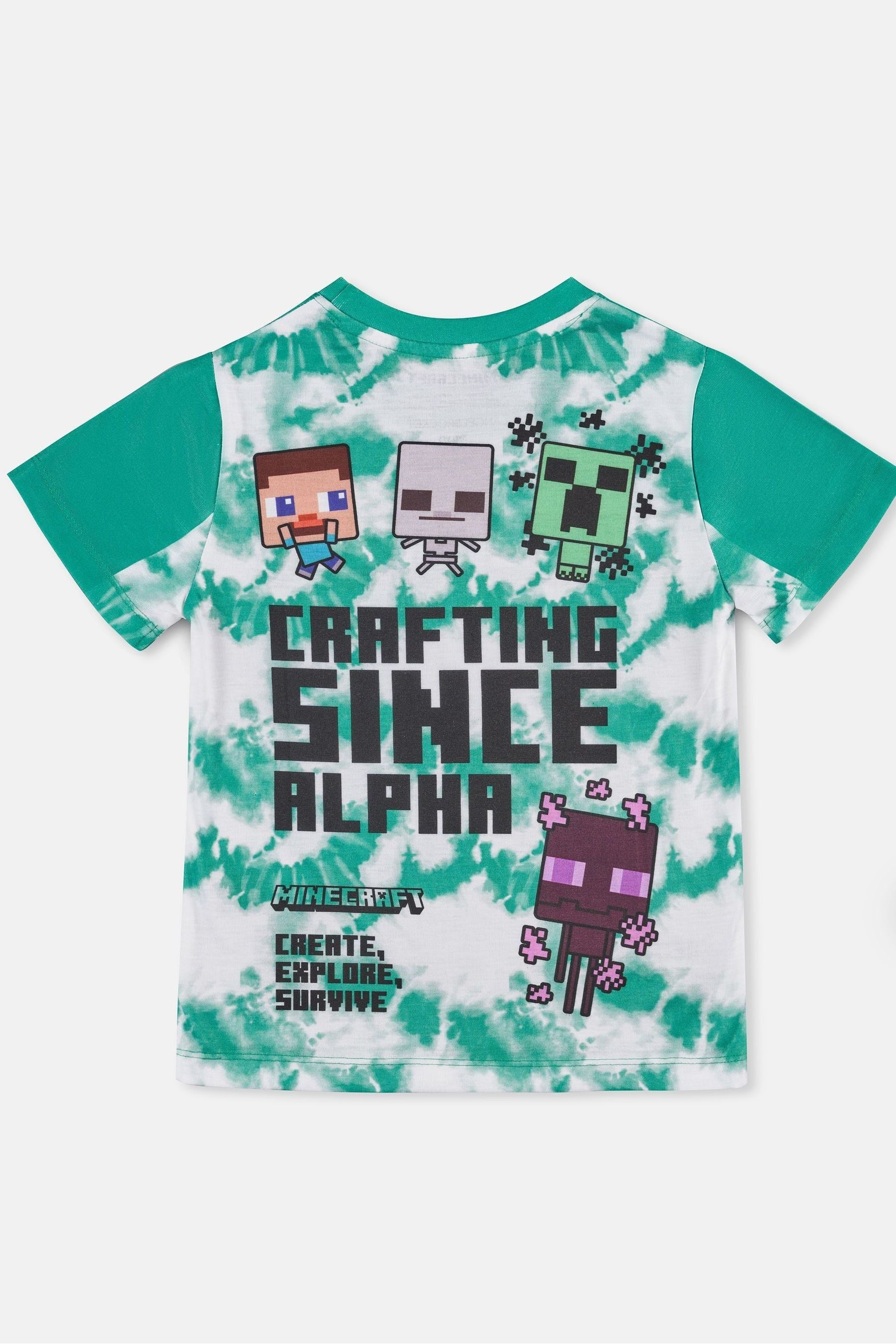 Green Angel & Rocket Minecraft Colourblock T-Shirt