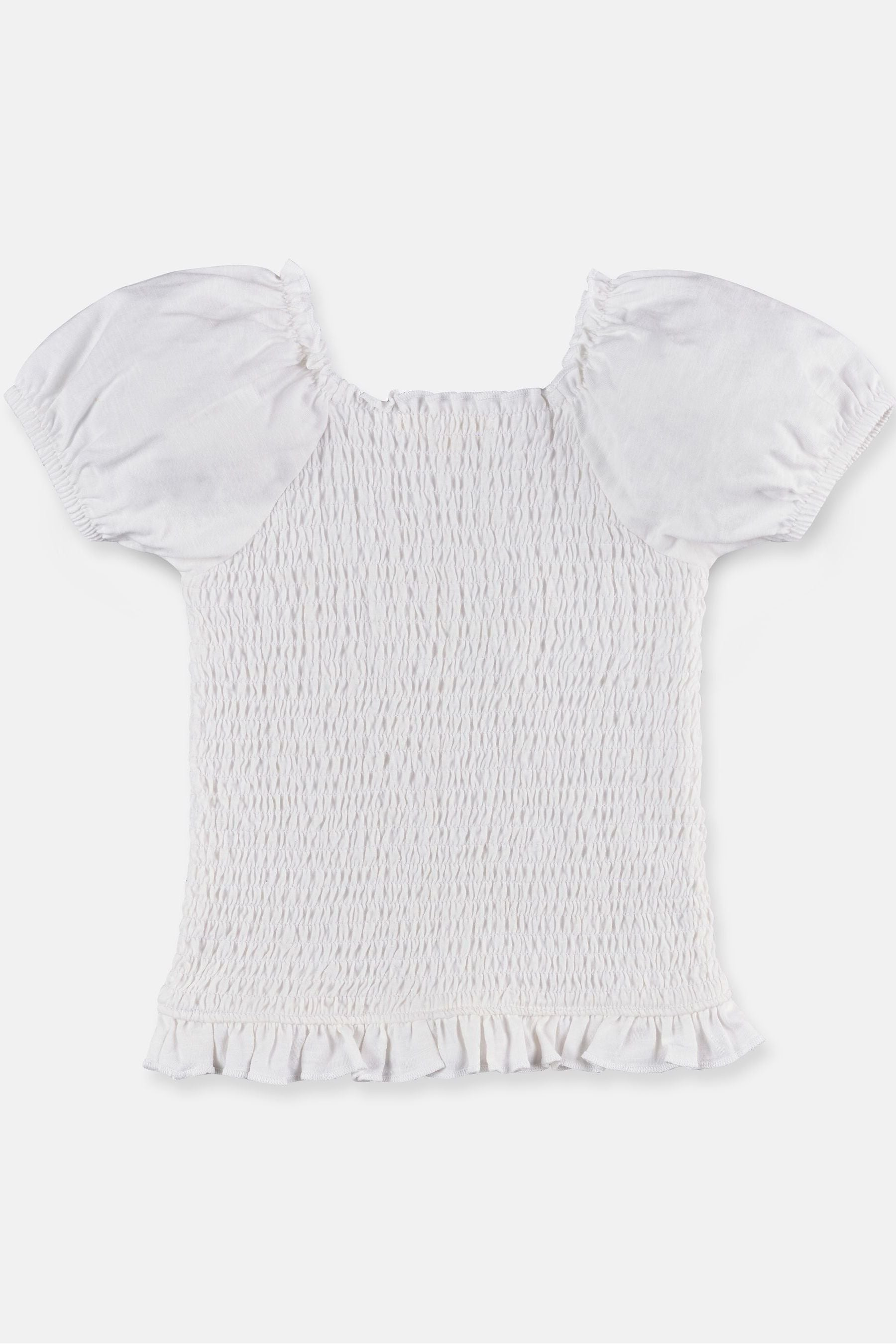 Angel & Rocket White Shirred Charlie Jersey Top