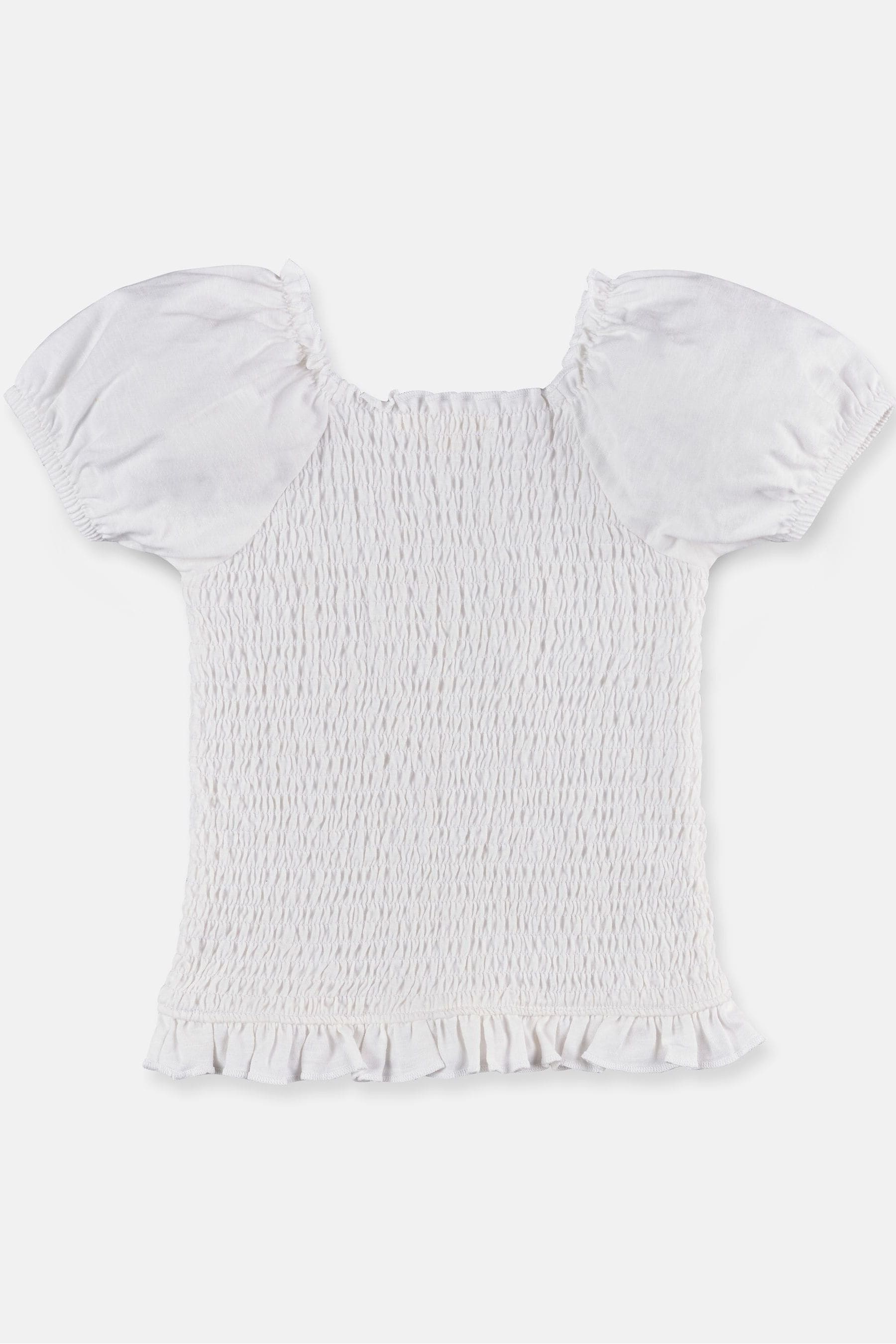 White Angel & Rocket Shirred Charlie Jersey Top