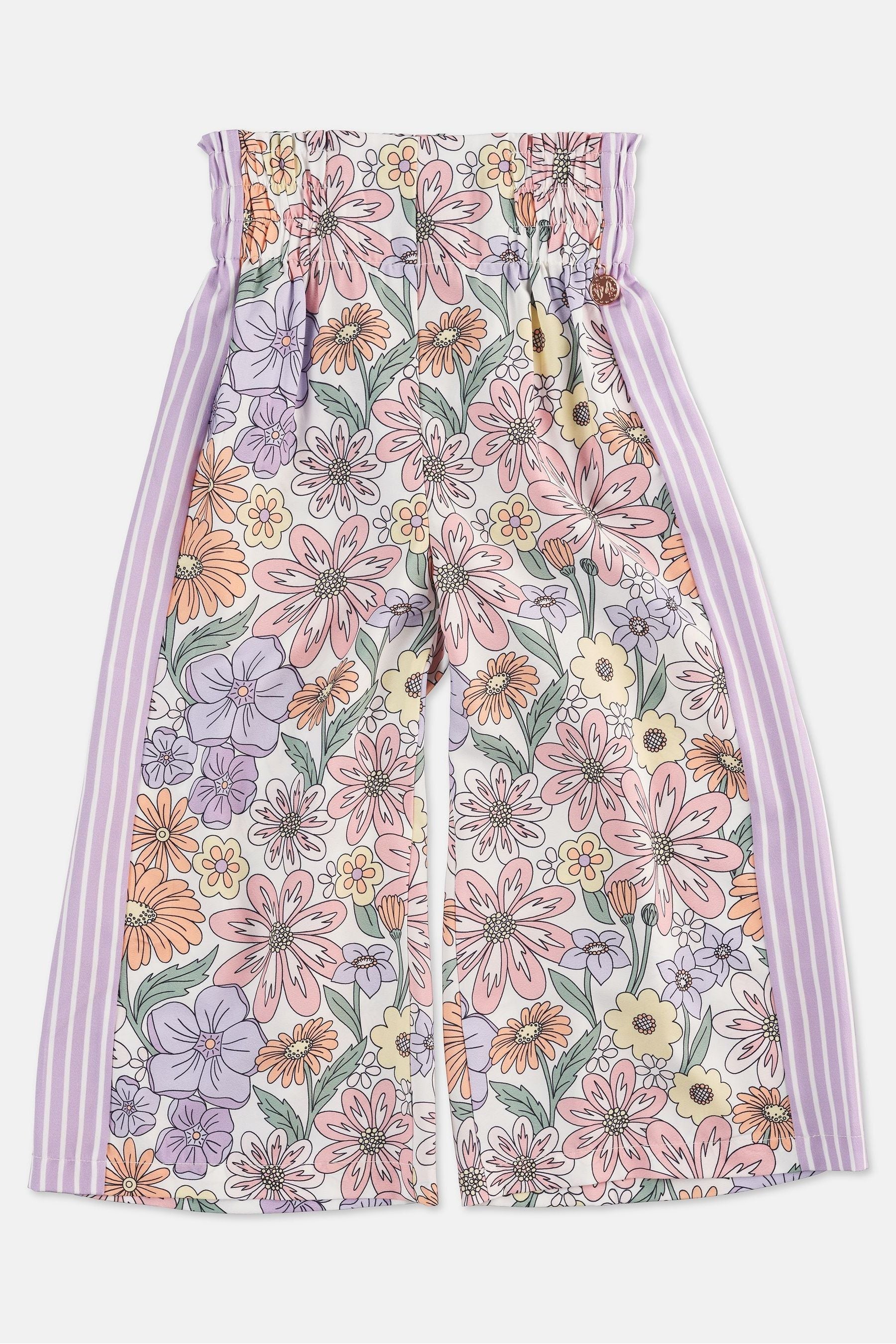 Purple Angel & Rocket Serena Printed Wide Leg Trousers