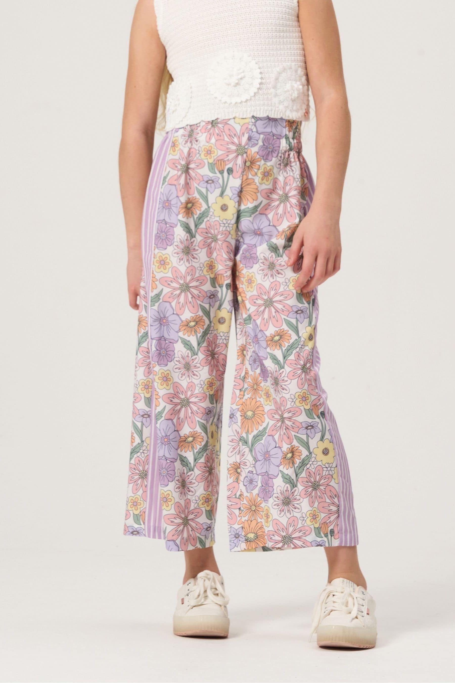 Angel & Rocket Purple Serena Printed Wide Leg Trousers