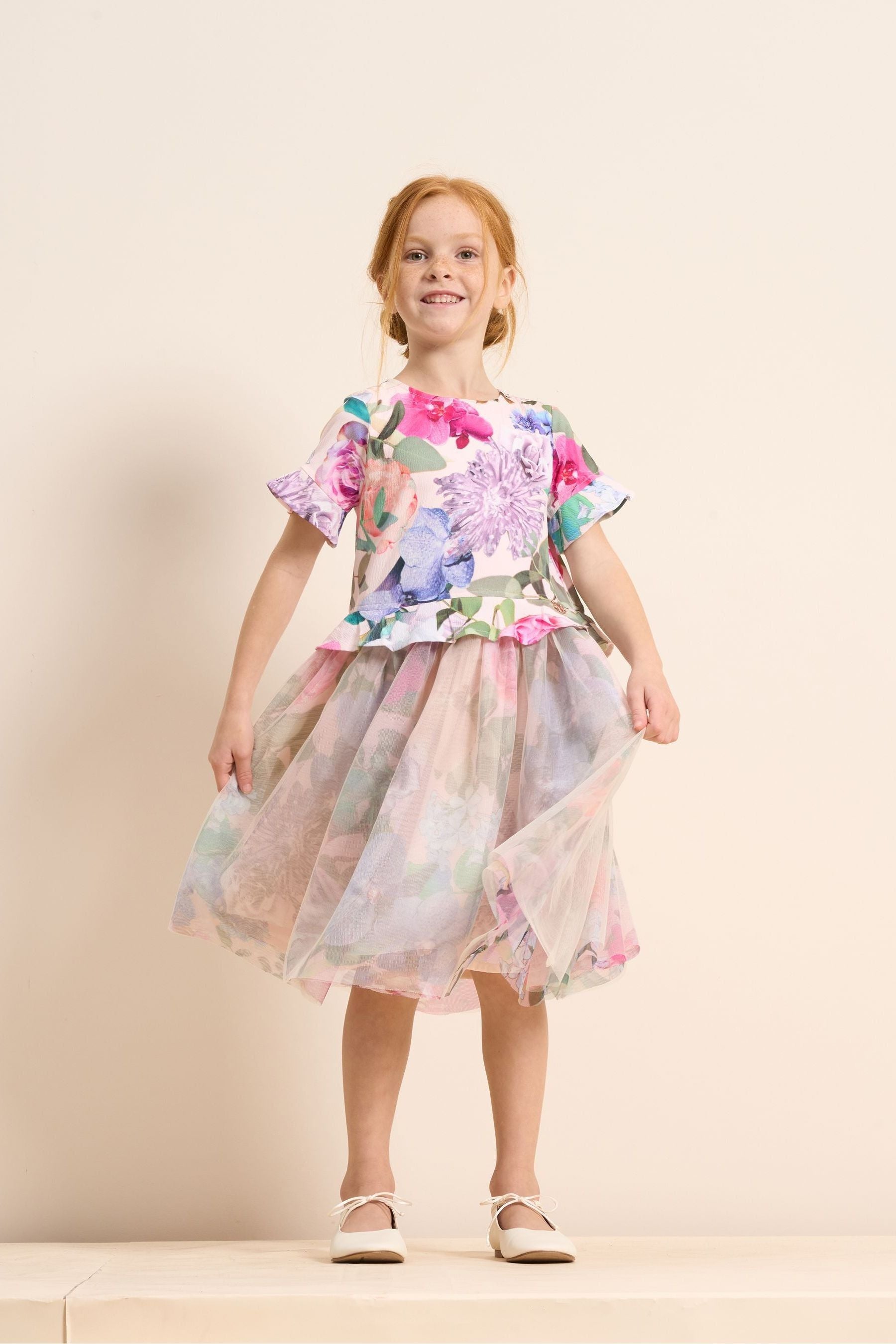 Pink Angel & Rocket Azalea Ballerina Print Dress