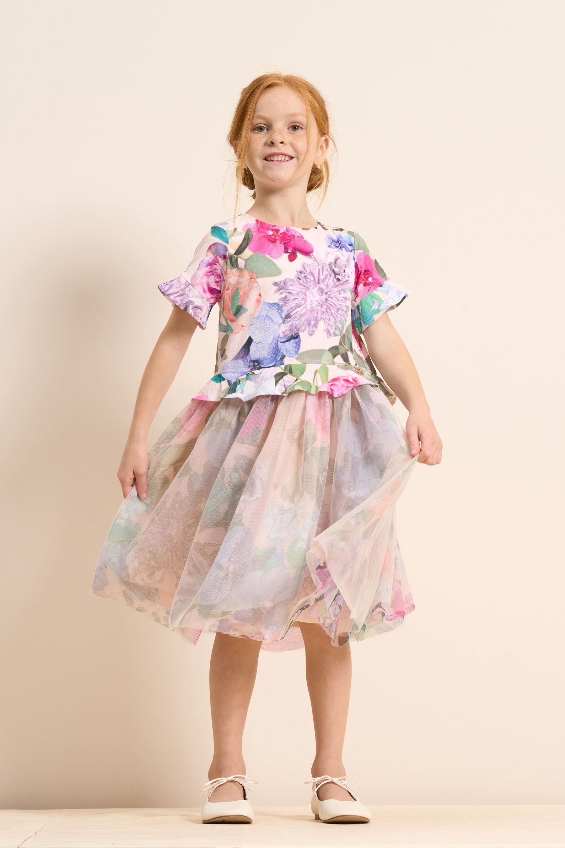 Pink Angel & Rocket Azalea Ballerina Print Dress