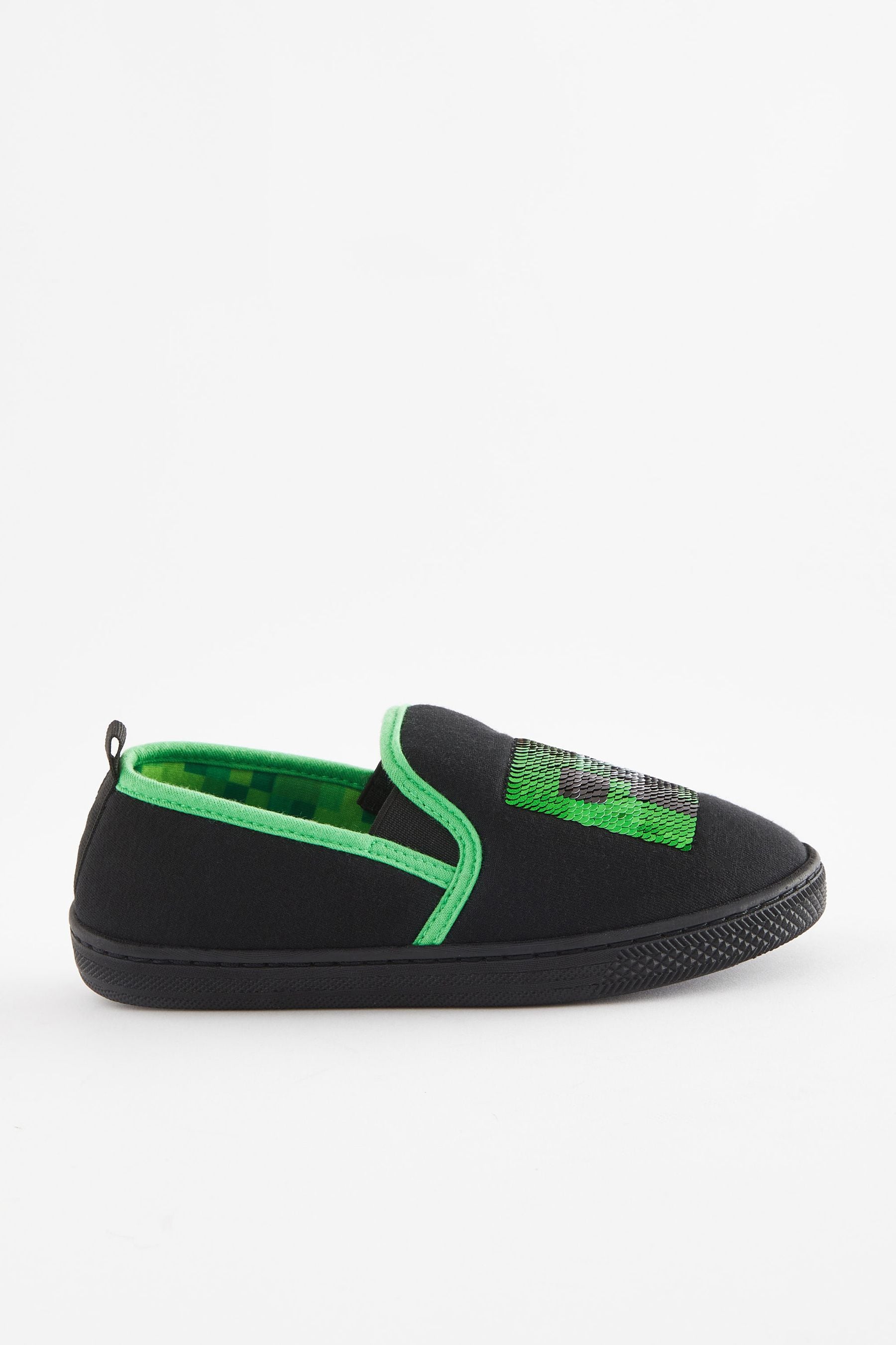 Minecraft Black/Green Minecraft Cupsole Slippers