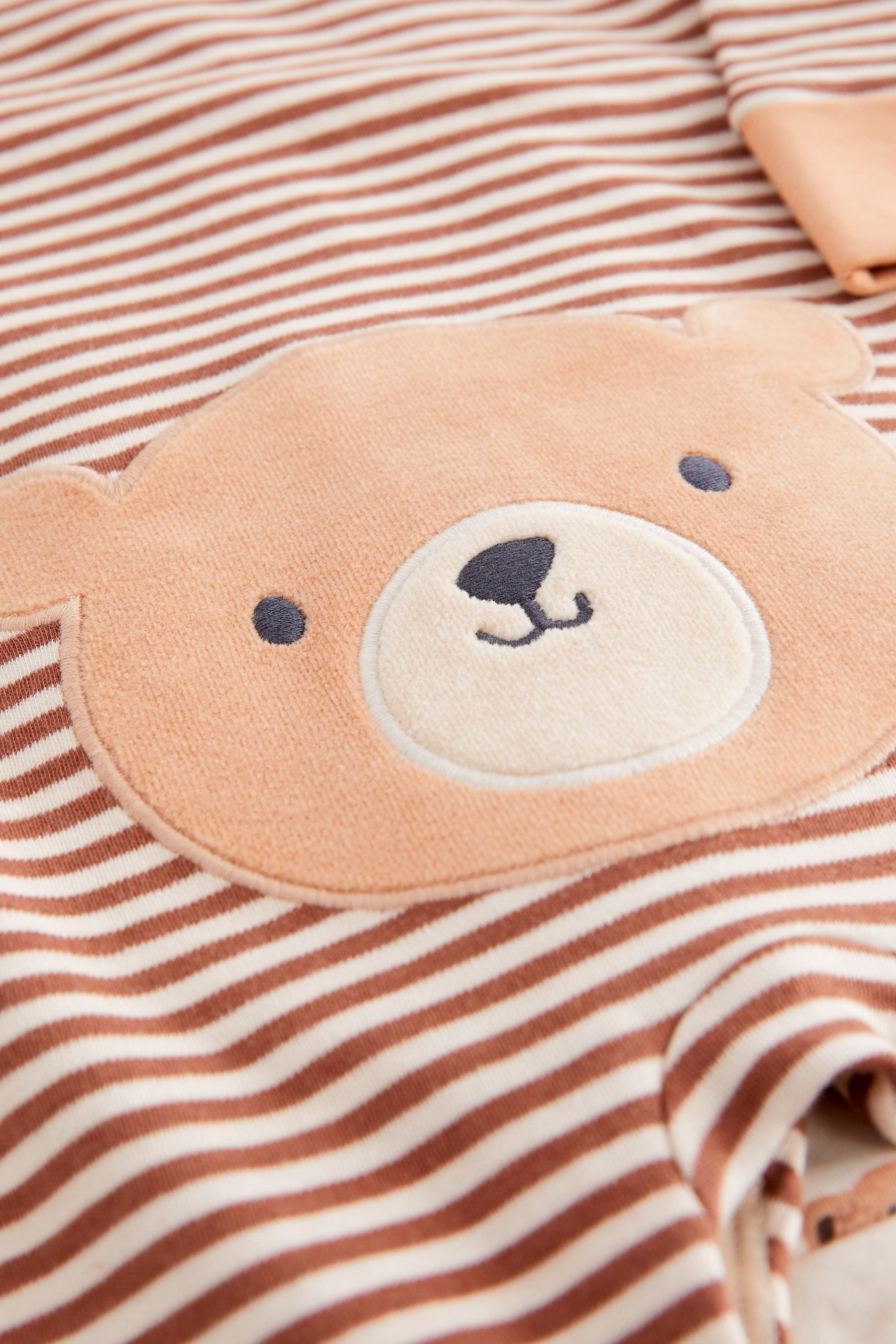 Tan Brown Cotton Sleepsuits 2 Pack (0mths-3yrs)