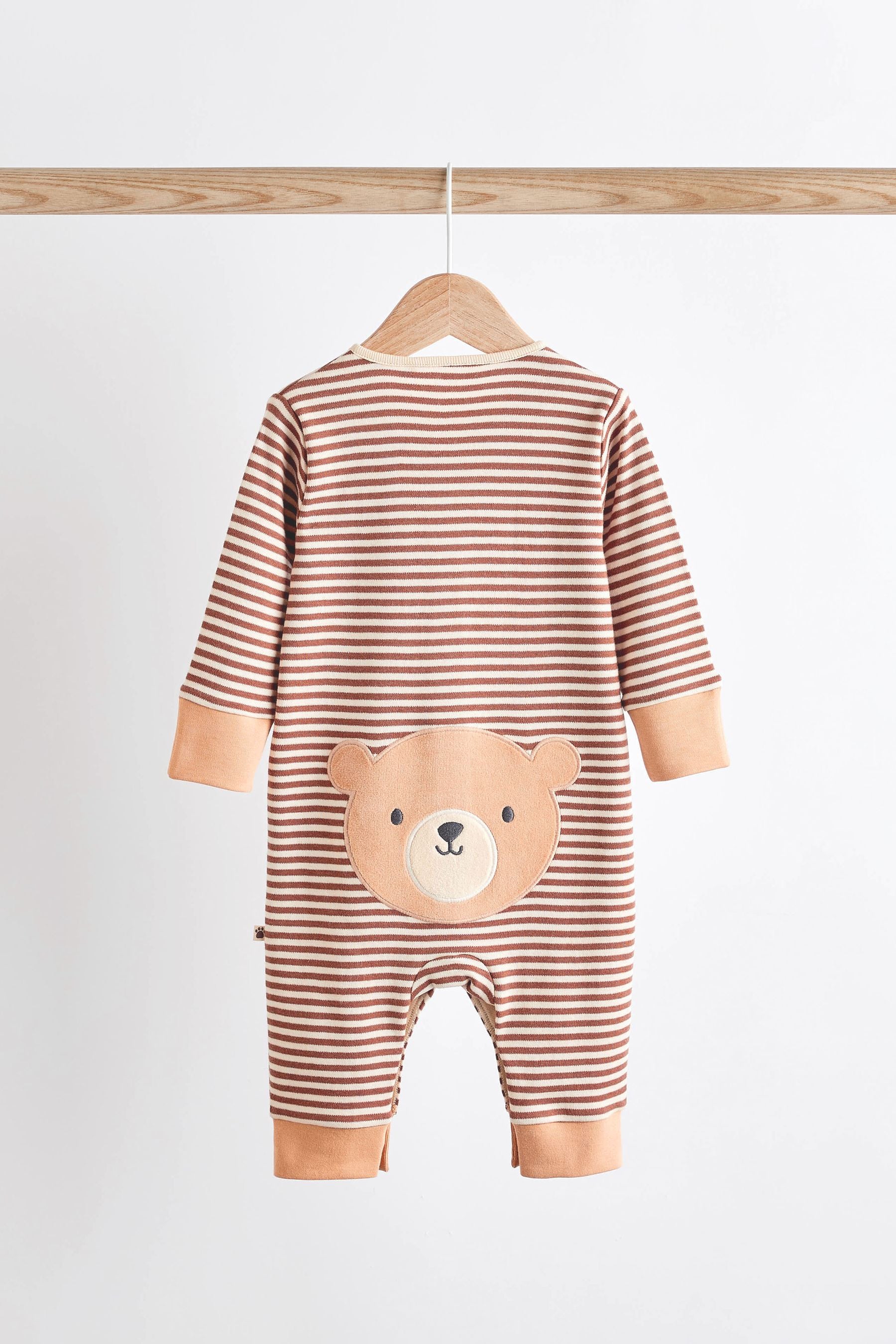 Tan Brown Cotton Sleepsuits 2 Pack (0mths-3yrs)