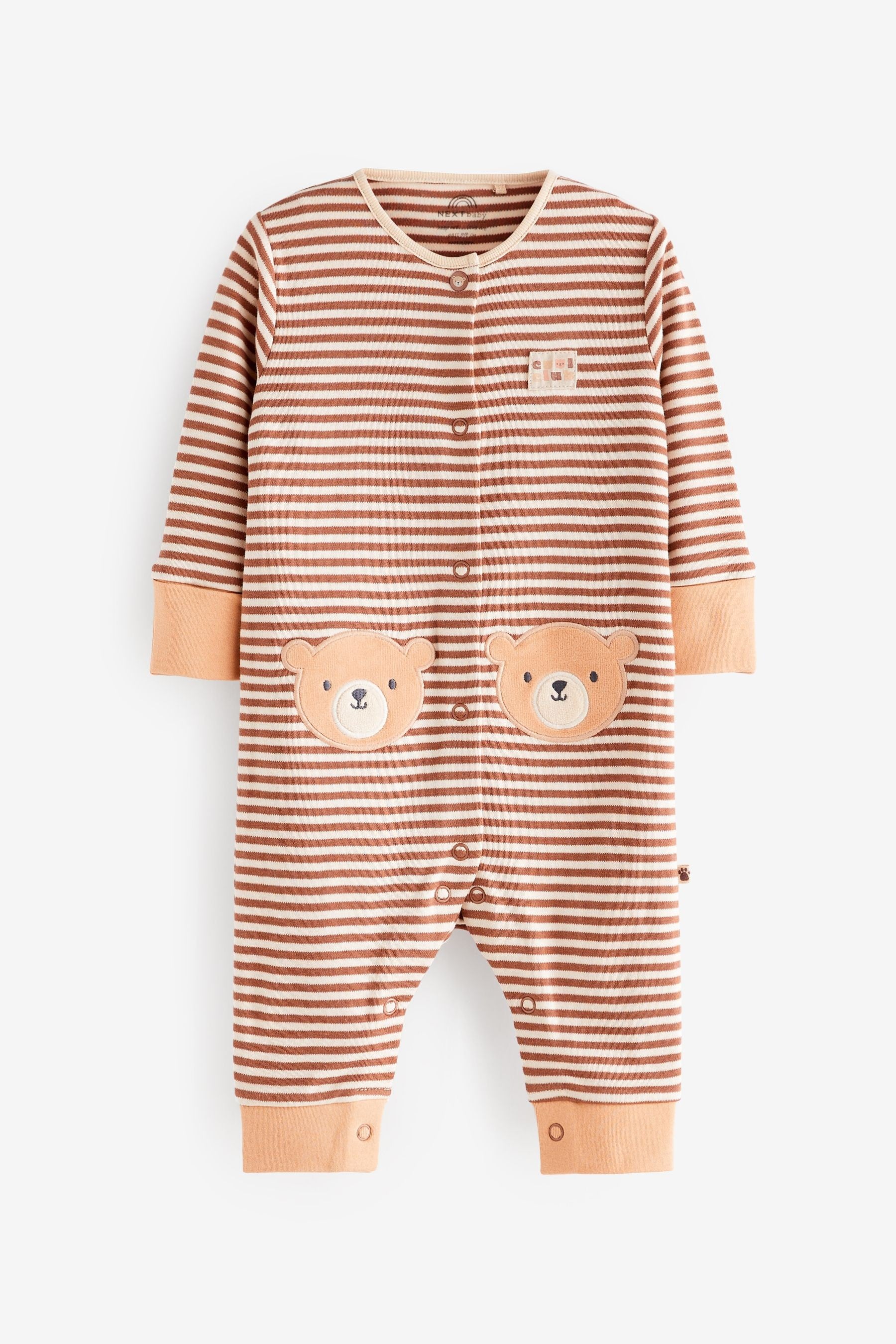 Tan Brown Cotton Sleepsuits 2 Pack (0mths-3yrs)