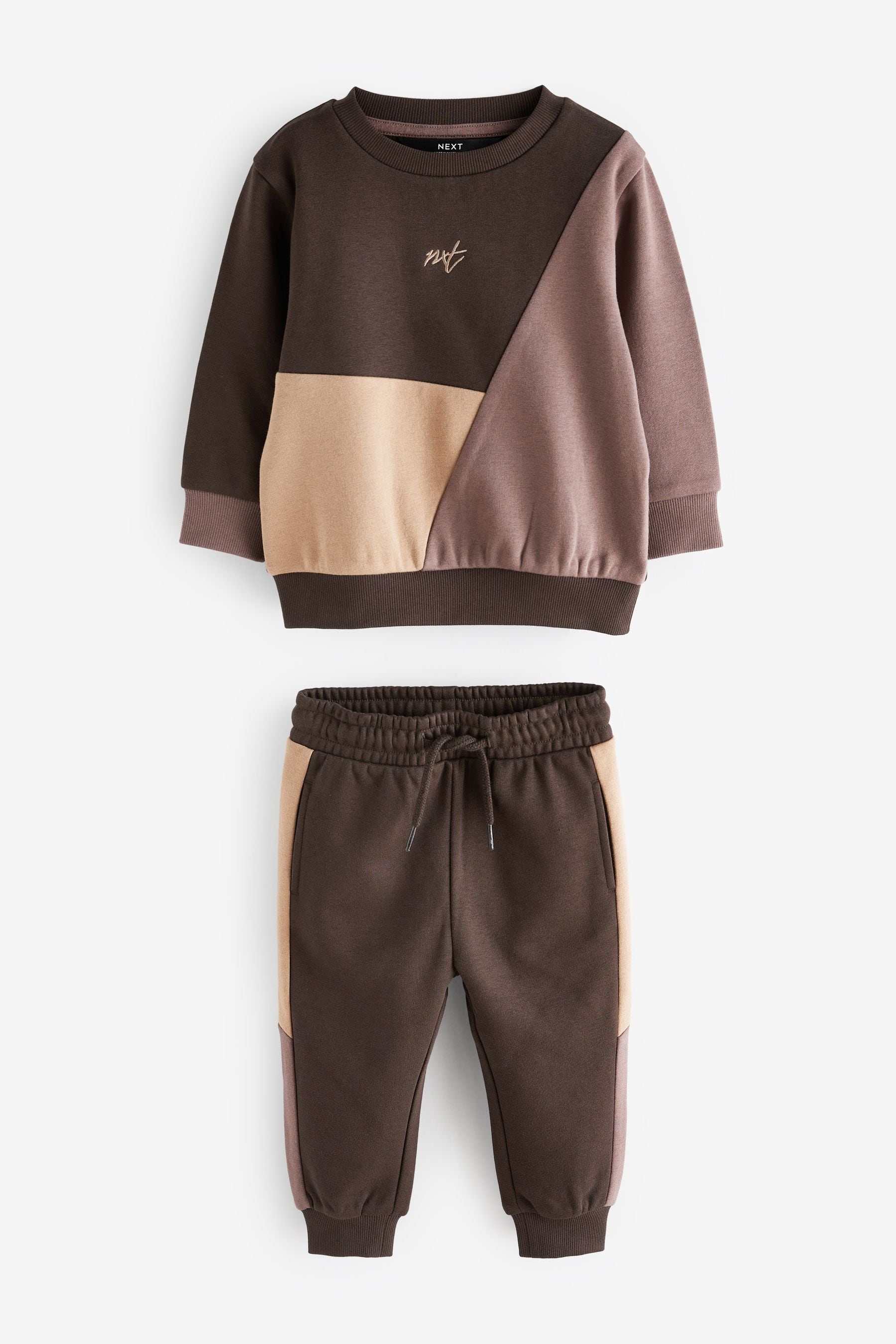 Chocolate Brown Colourblock Tracksuit (3mths-7yrs)