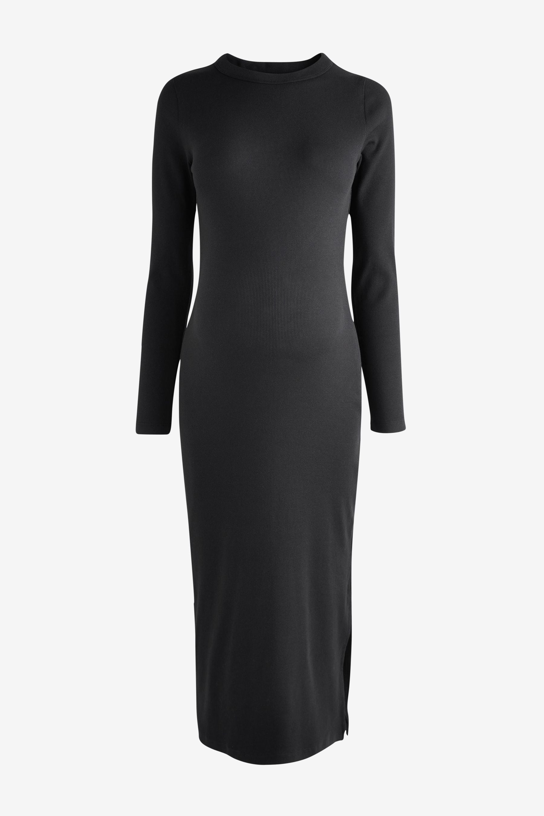 Black Maternity Long Sleeve Dress