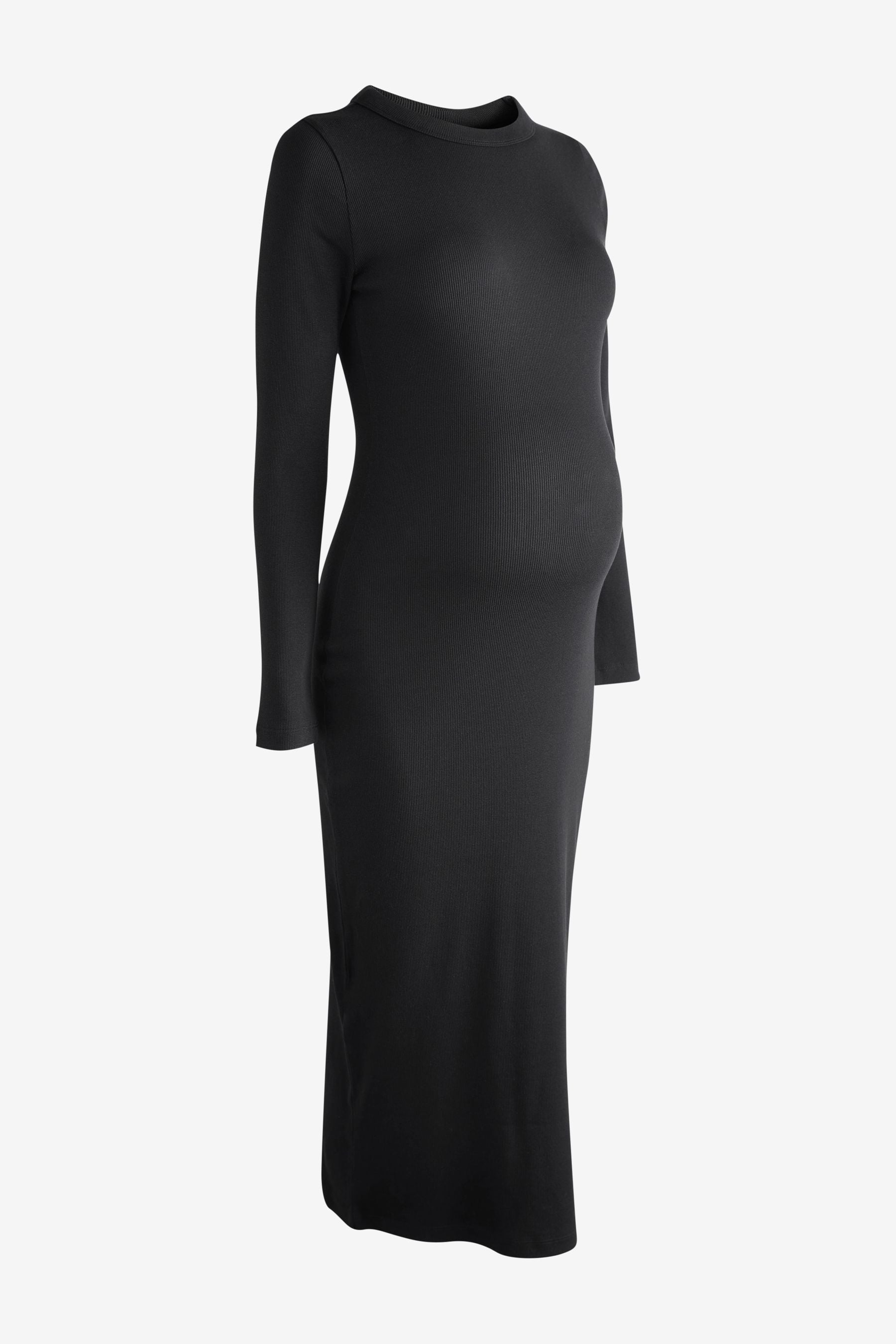 Black Maternity Long Sleeve Dress