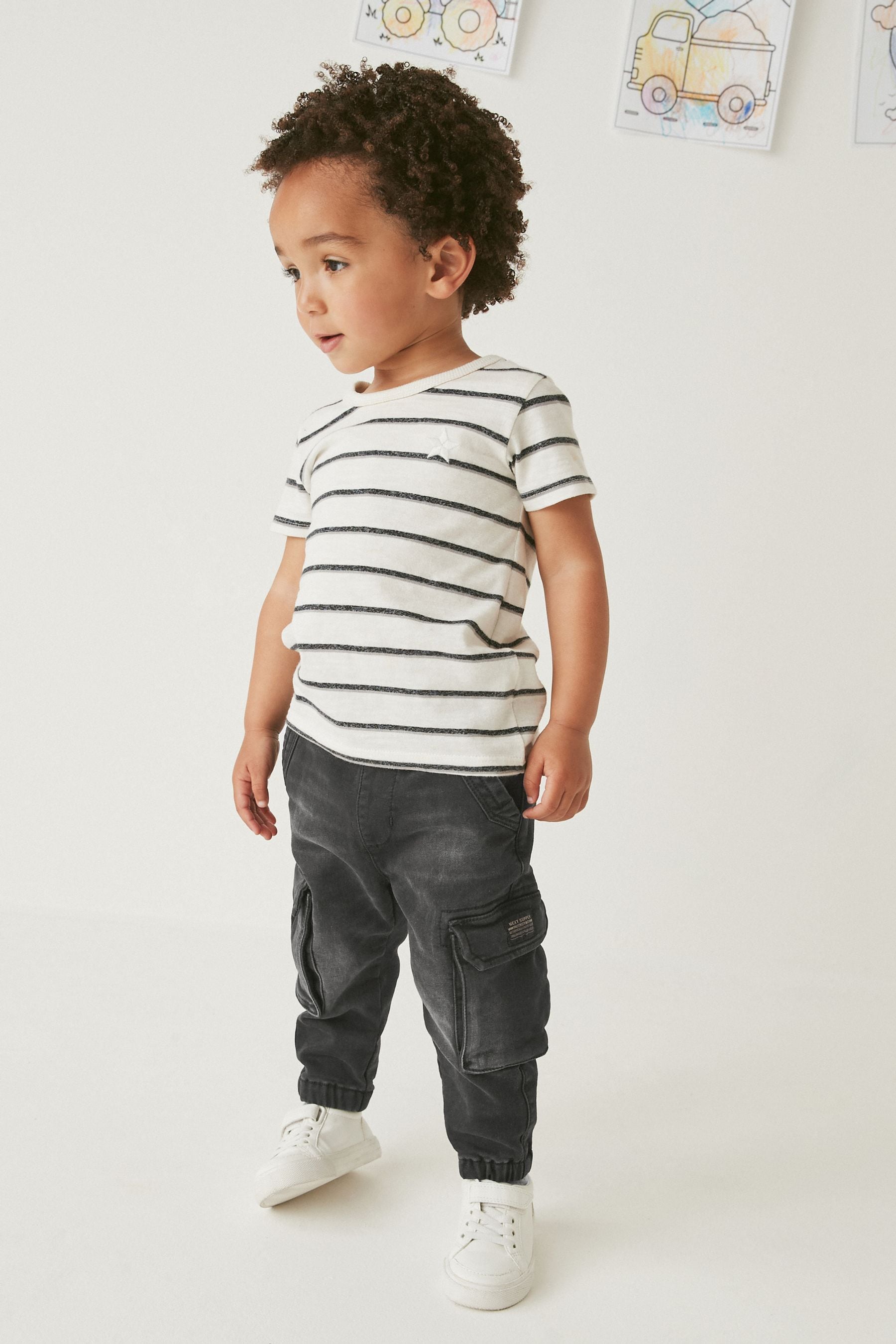 Black Denim Comfort Cargo Jeans (3mths-7yrs)