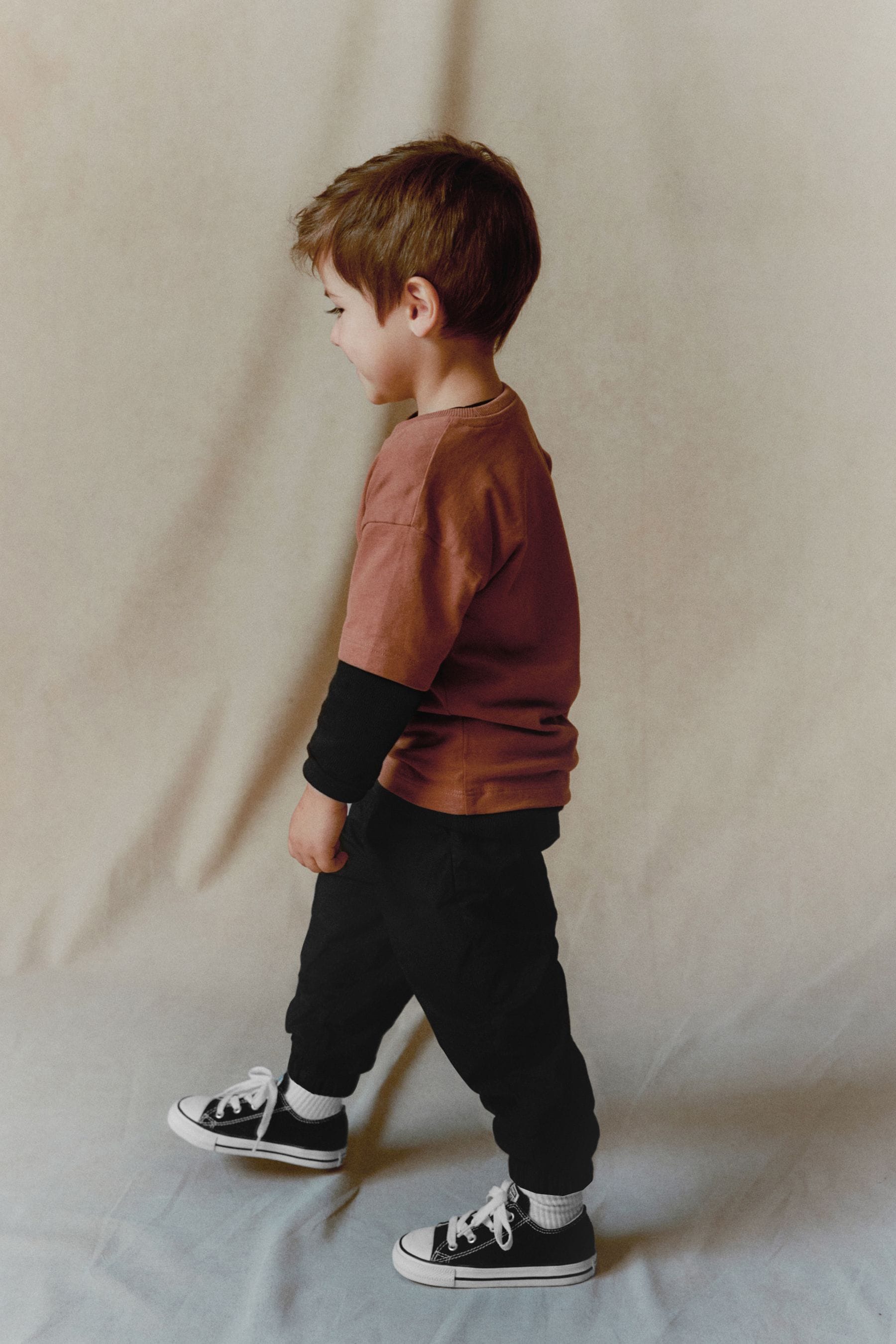 Black Lined Parachute Trousers (3mths-7yrs)