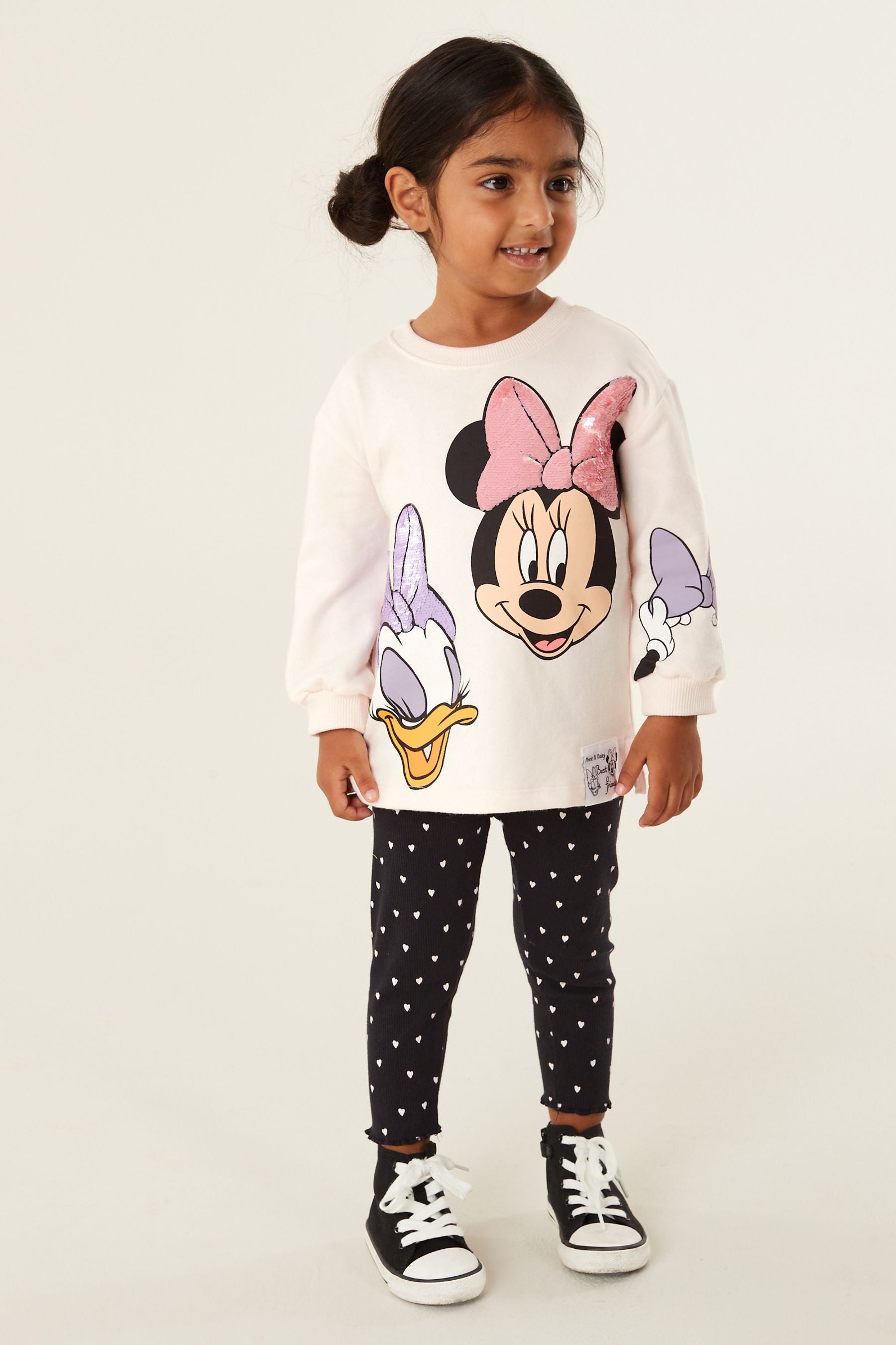 Black/White Disney Minnie & Daisie Duck Top & Leggings Set (3mths-7yrs)