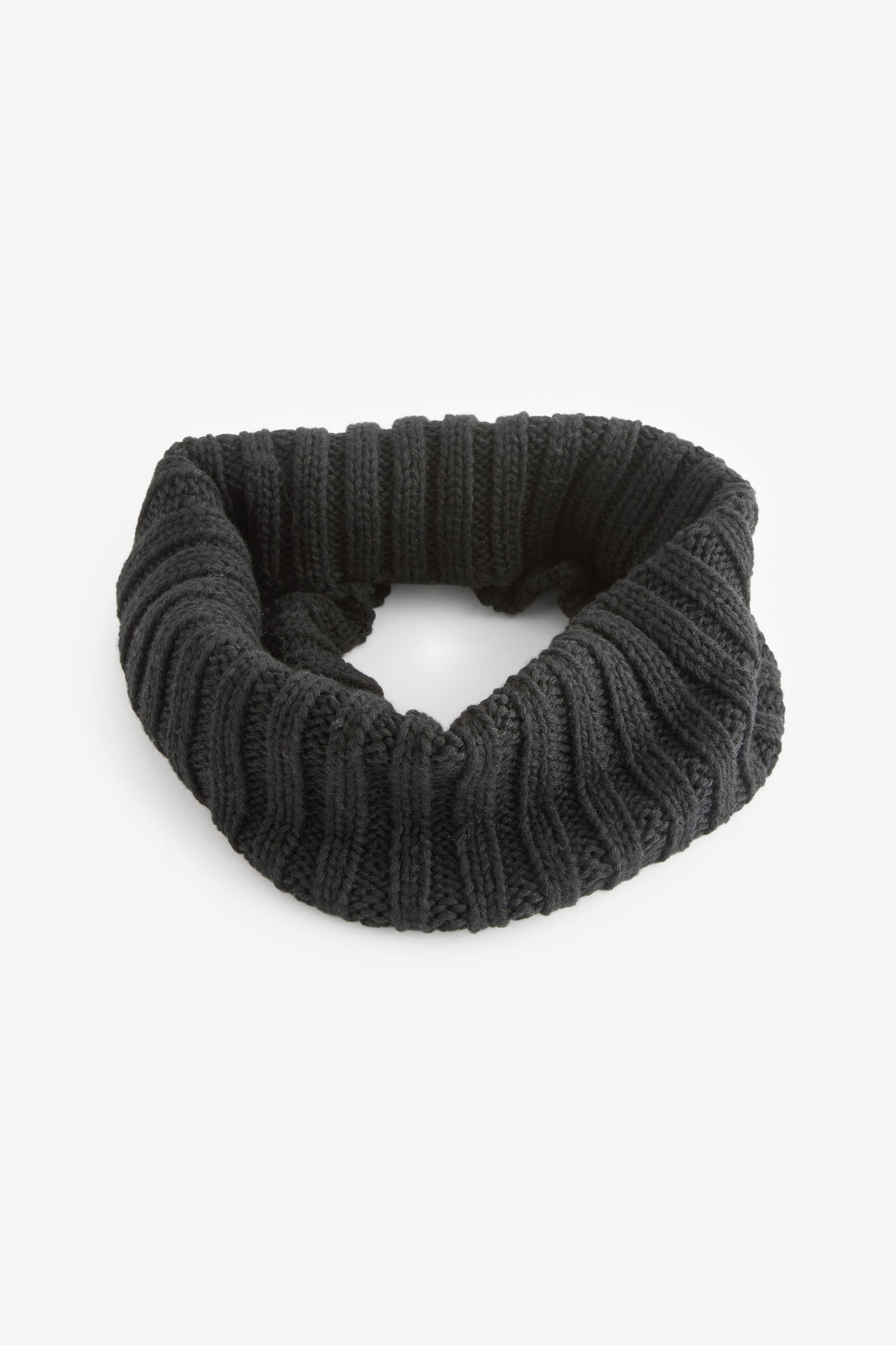 Black Ribbed Knitted Snood (1-16yrs)