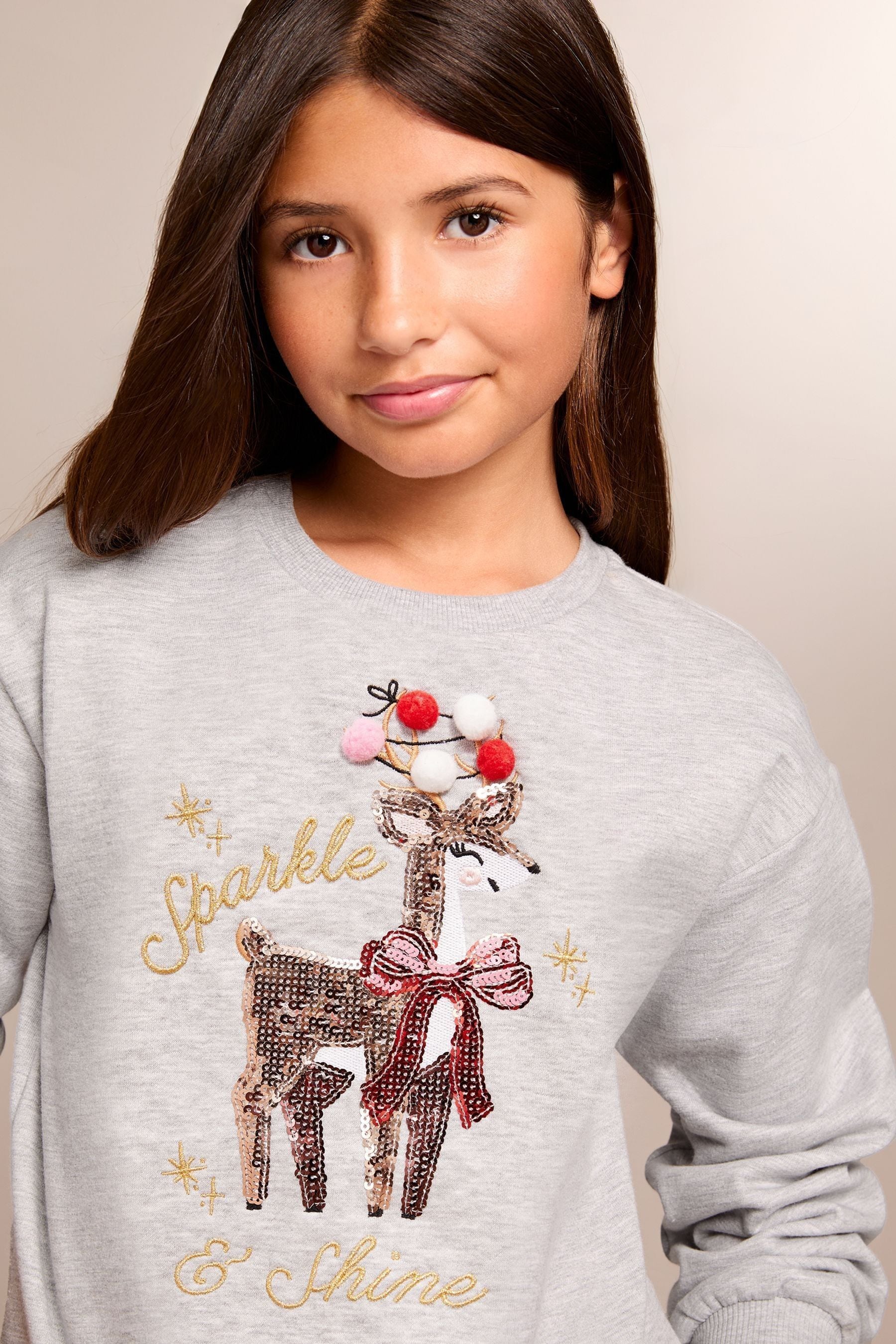 Light Grey Christmas Sweatshirt (5-16yrs)