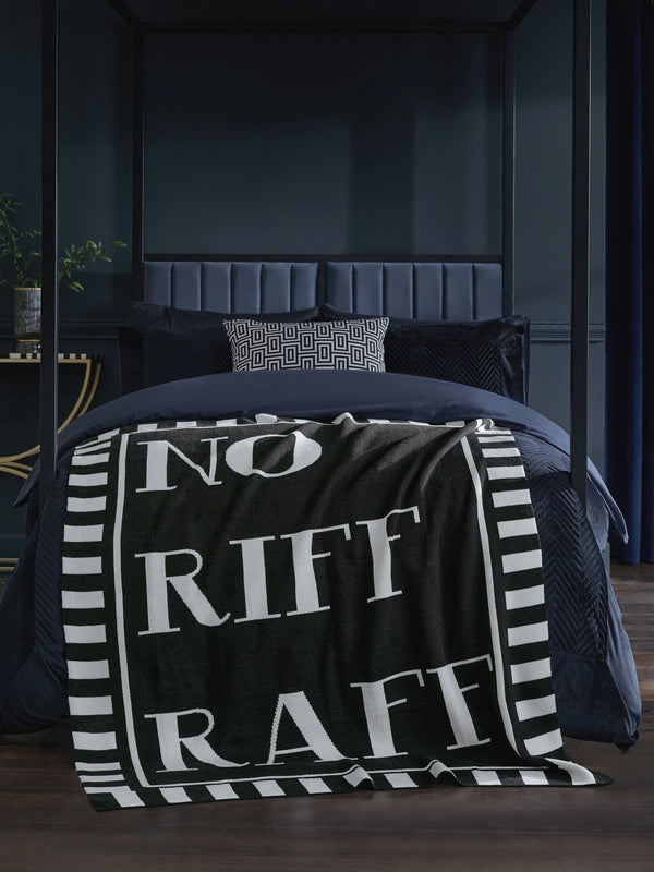 Black No Riff Raff Slogan Throw