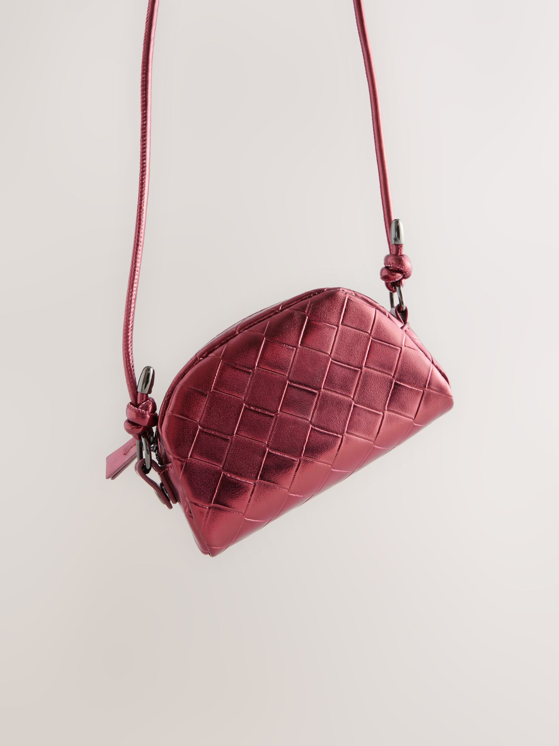 Red Metallic Cross-Body Bag