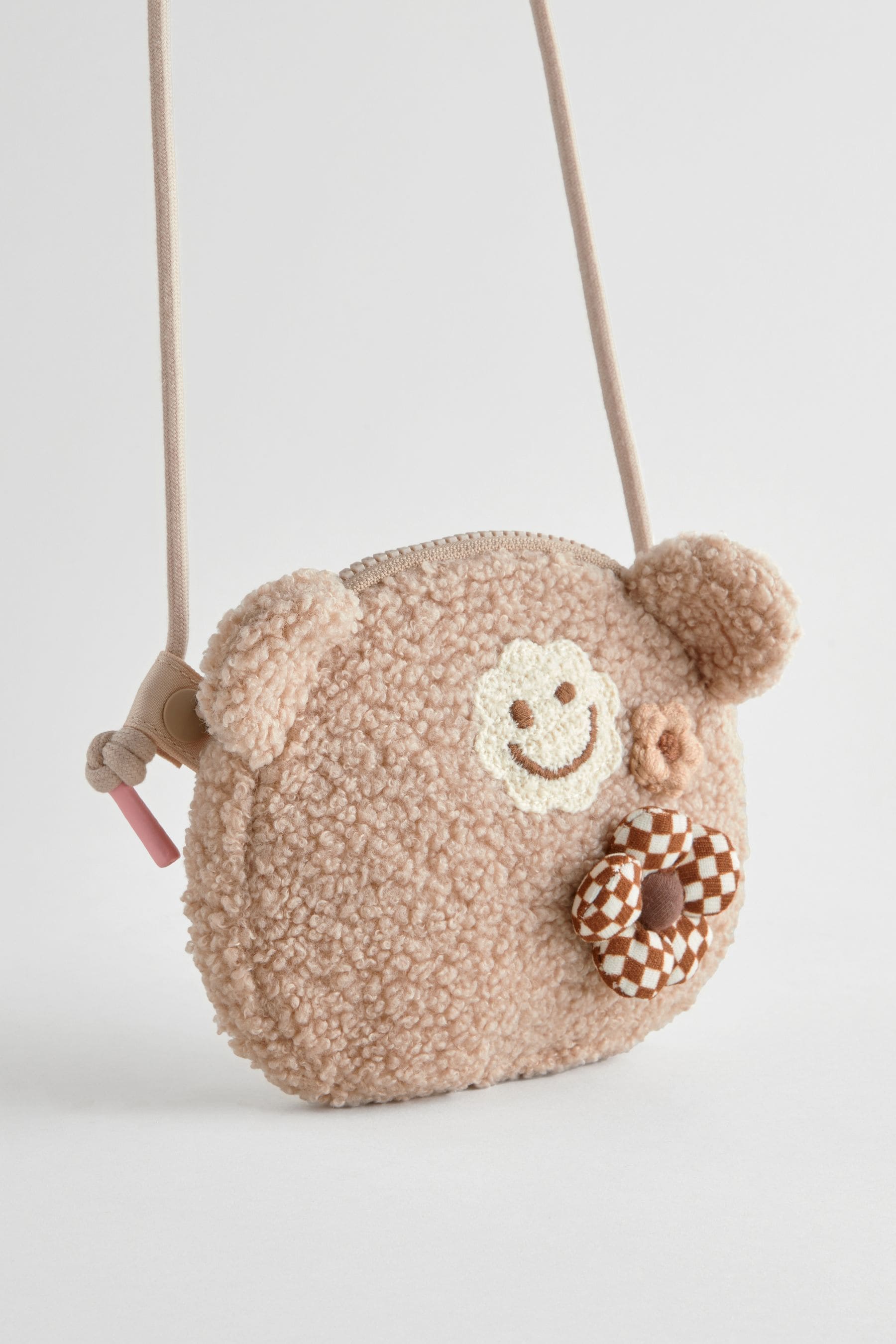 Tan Brown Borg Bear Cross-Body Bag