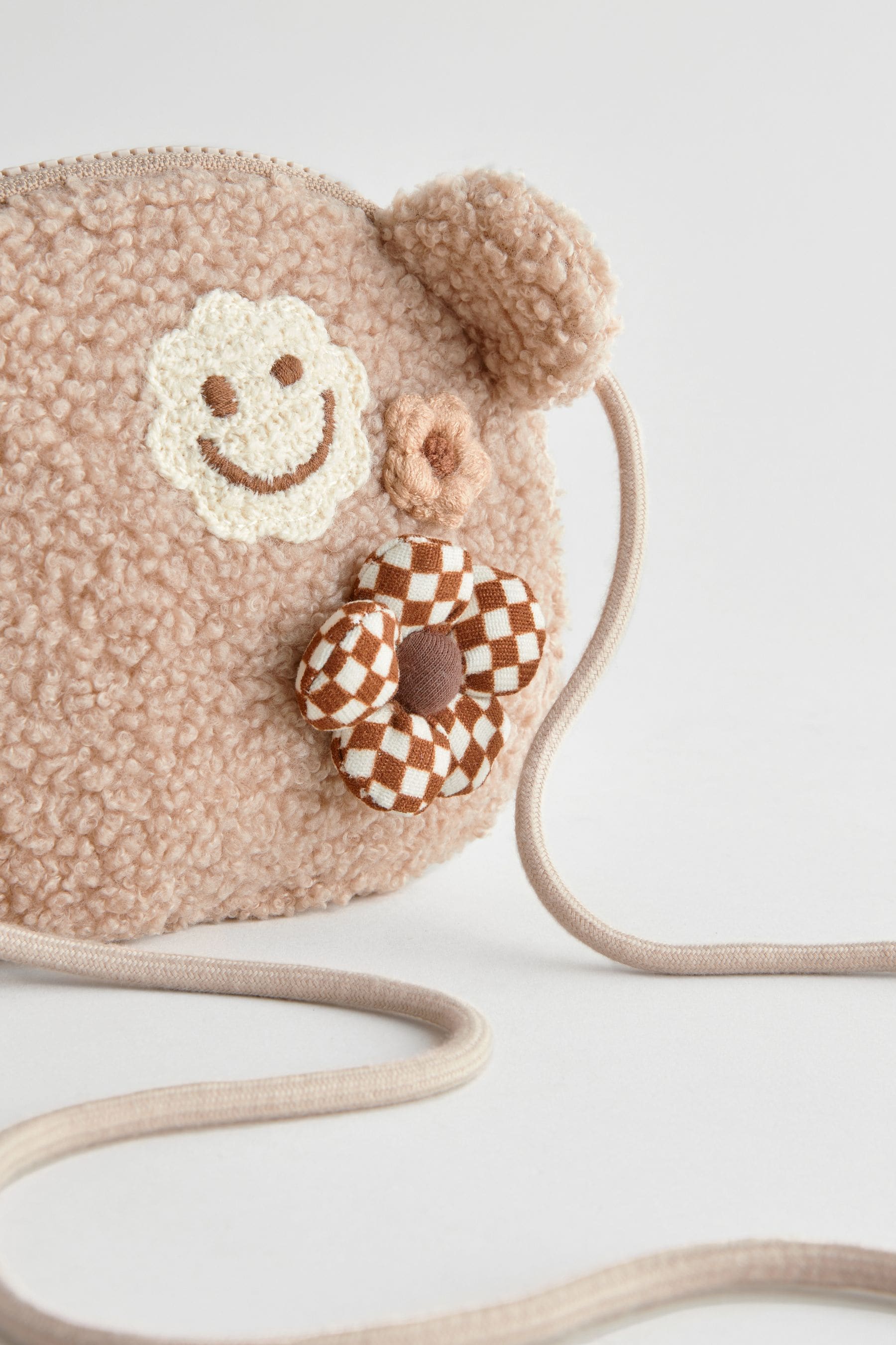 Tan Brown Borg Bear Cross-Body Bag