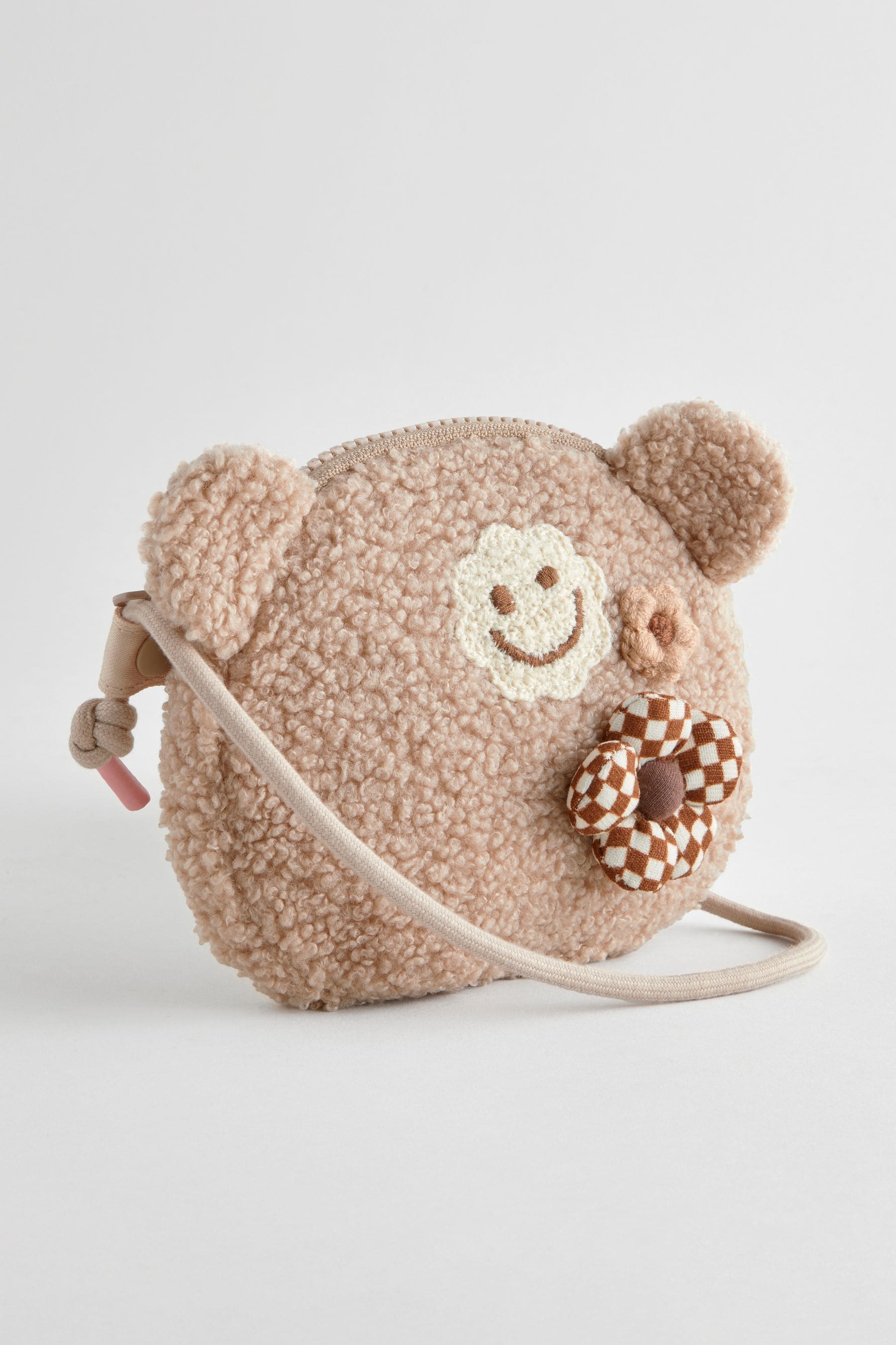 Tan Brown Borg Bear Cross-Body Bag