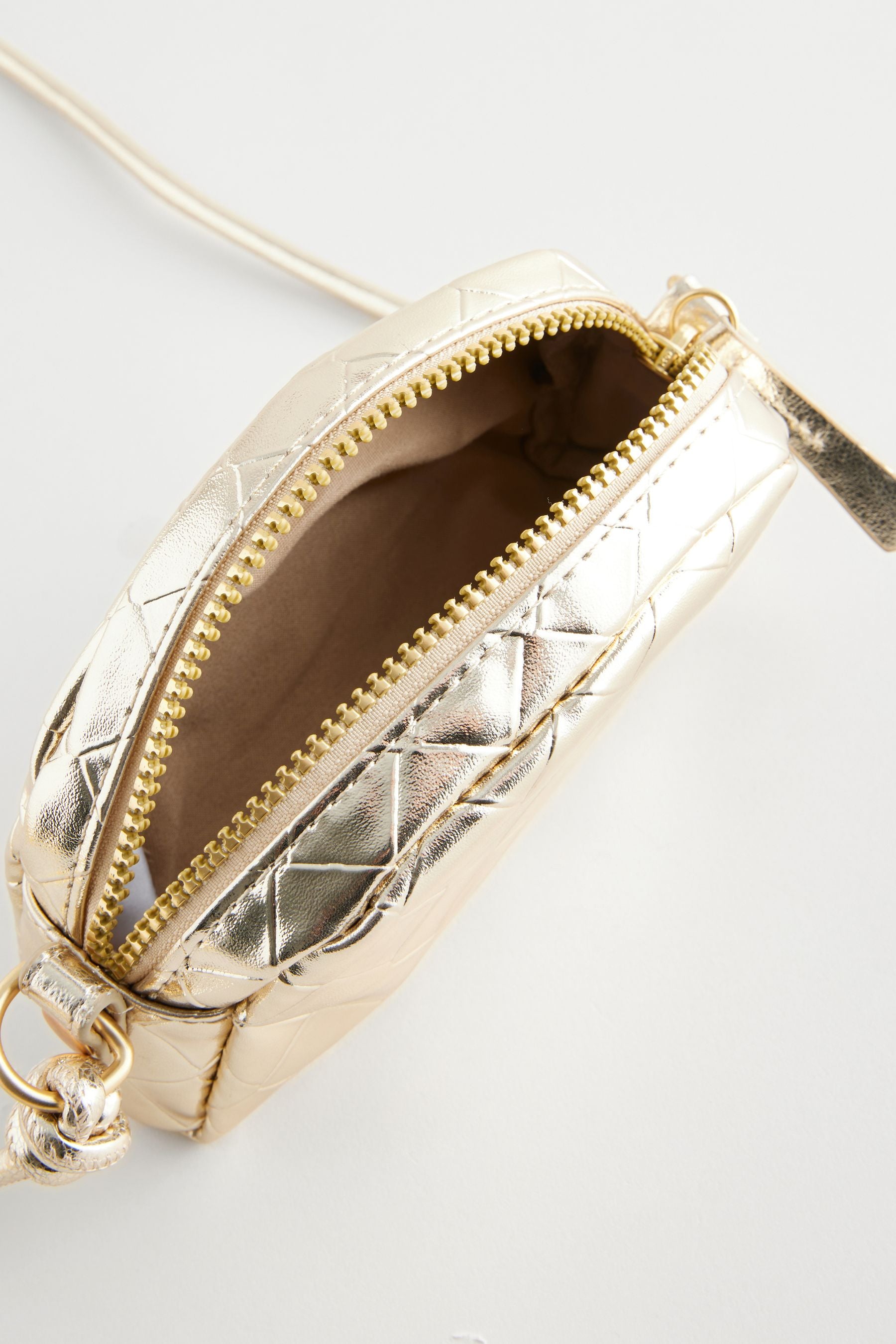 Gold Metallic Cross-Body Bag