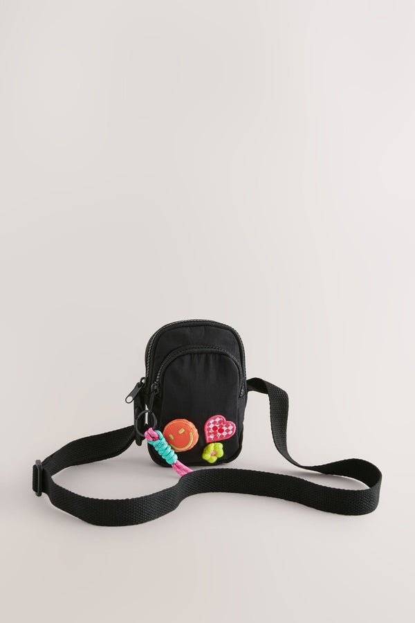 Black/Pink Cross-Body Phone Bag