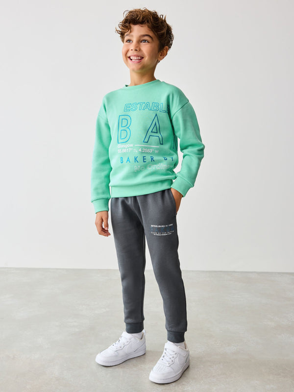 Baker by Ted Baker Green Graphic Sweatshirt and Joggers Set