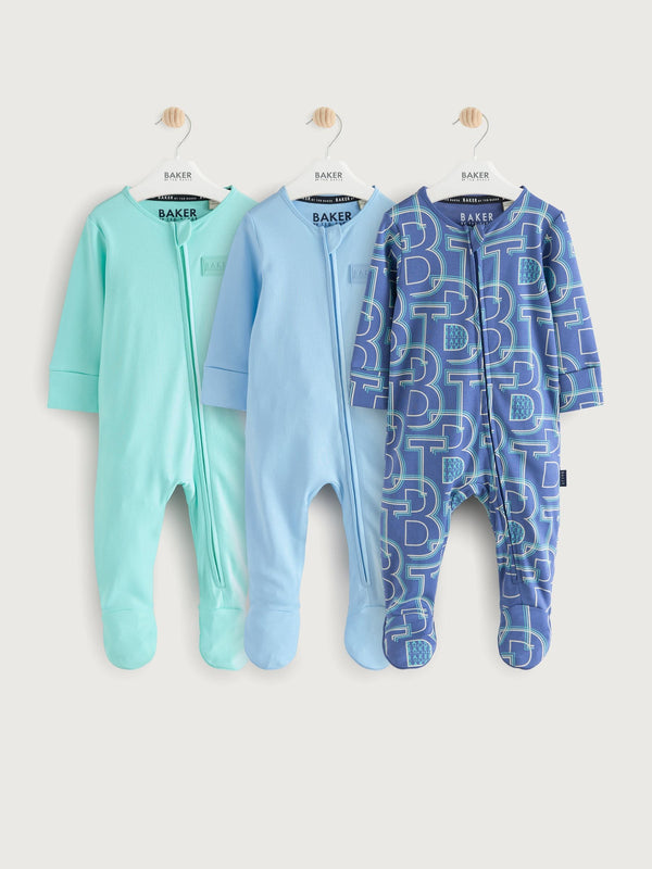 Baker by Ted Baker 100% Cotton Sleepsuits 3 Pack