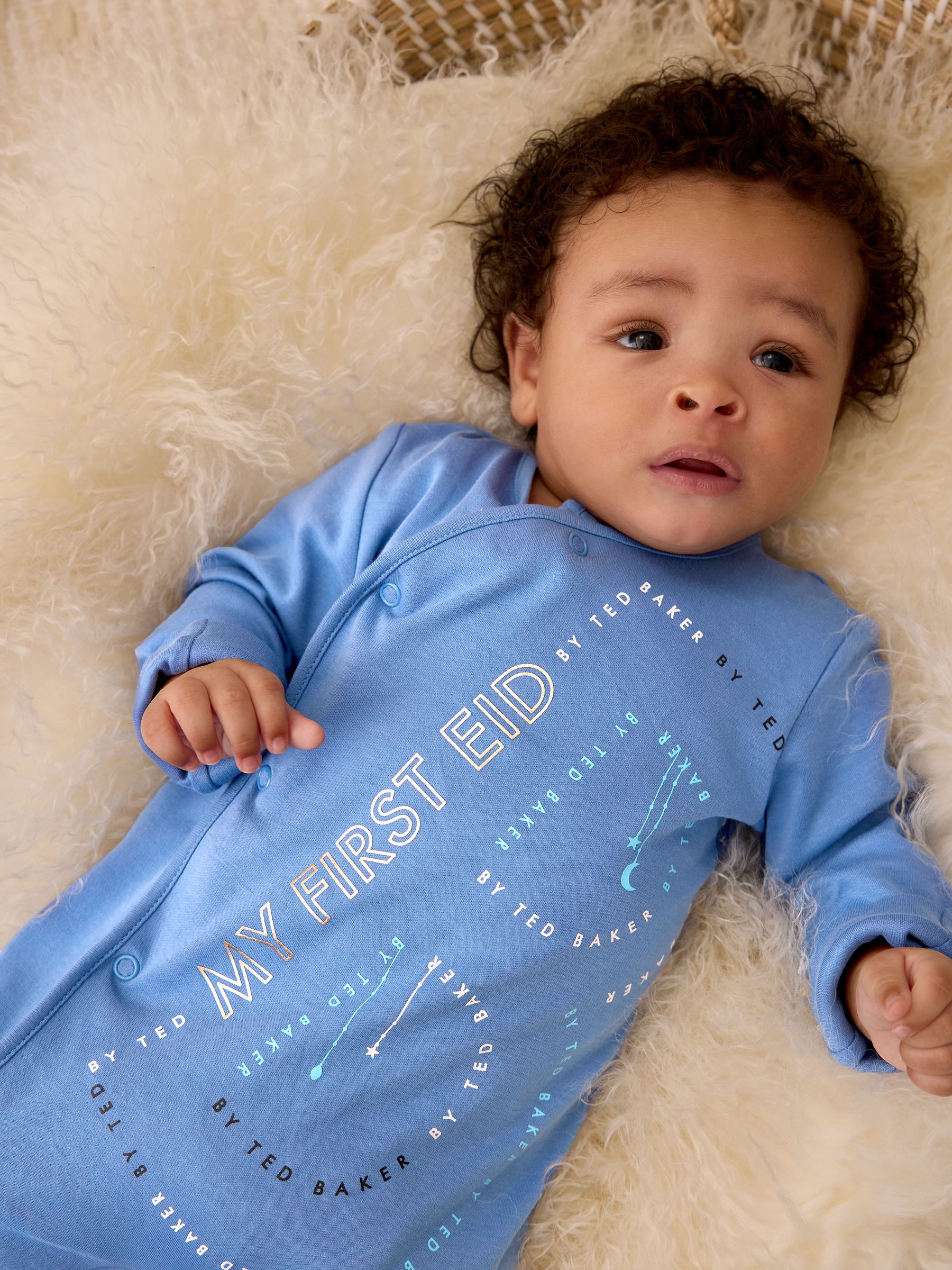 Baker by Ted Baker Blue Eid 100% Cotton Sleepsuit