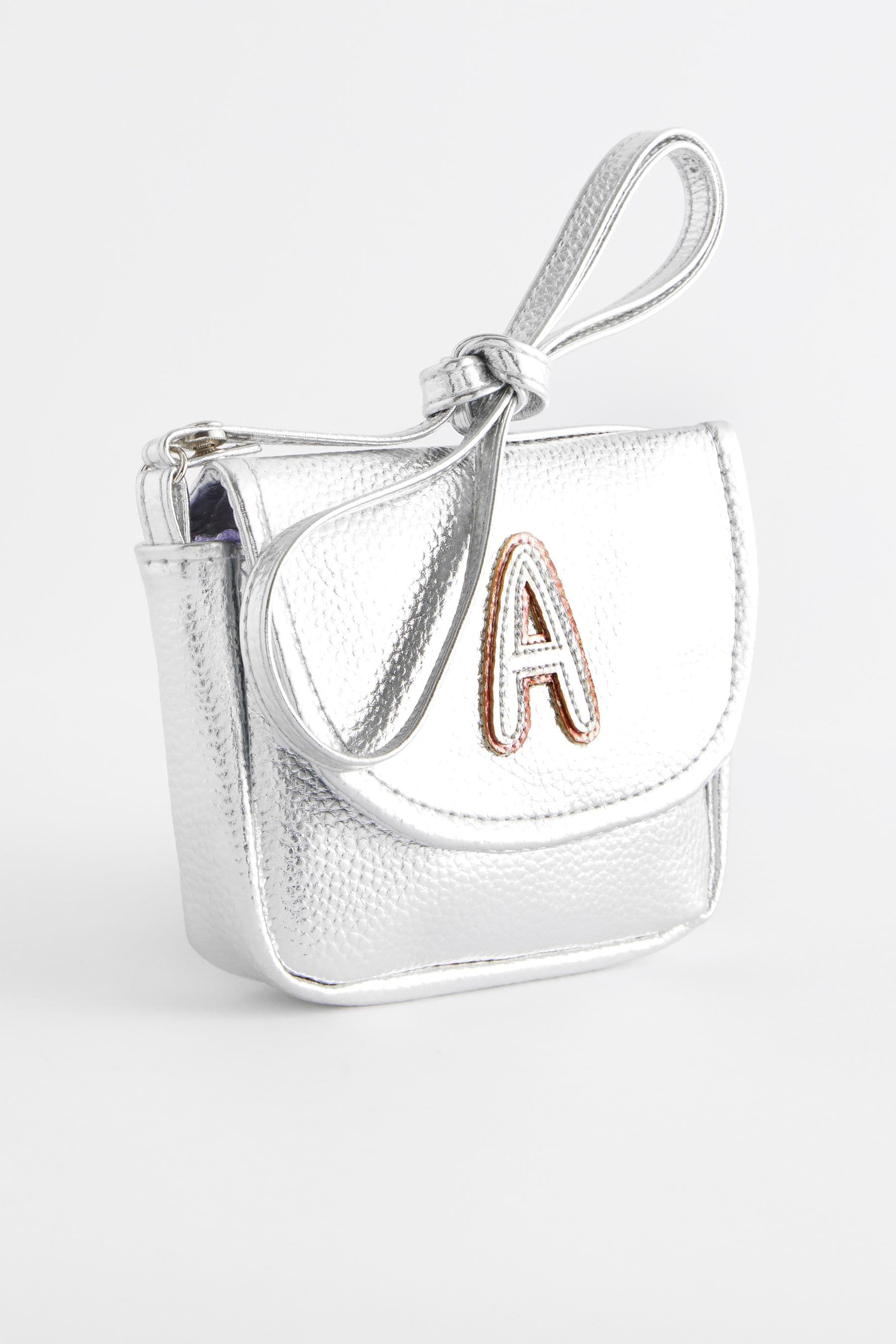 Silver Inital Metallic Bag