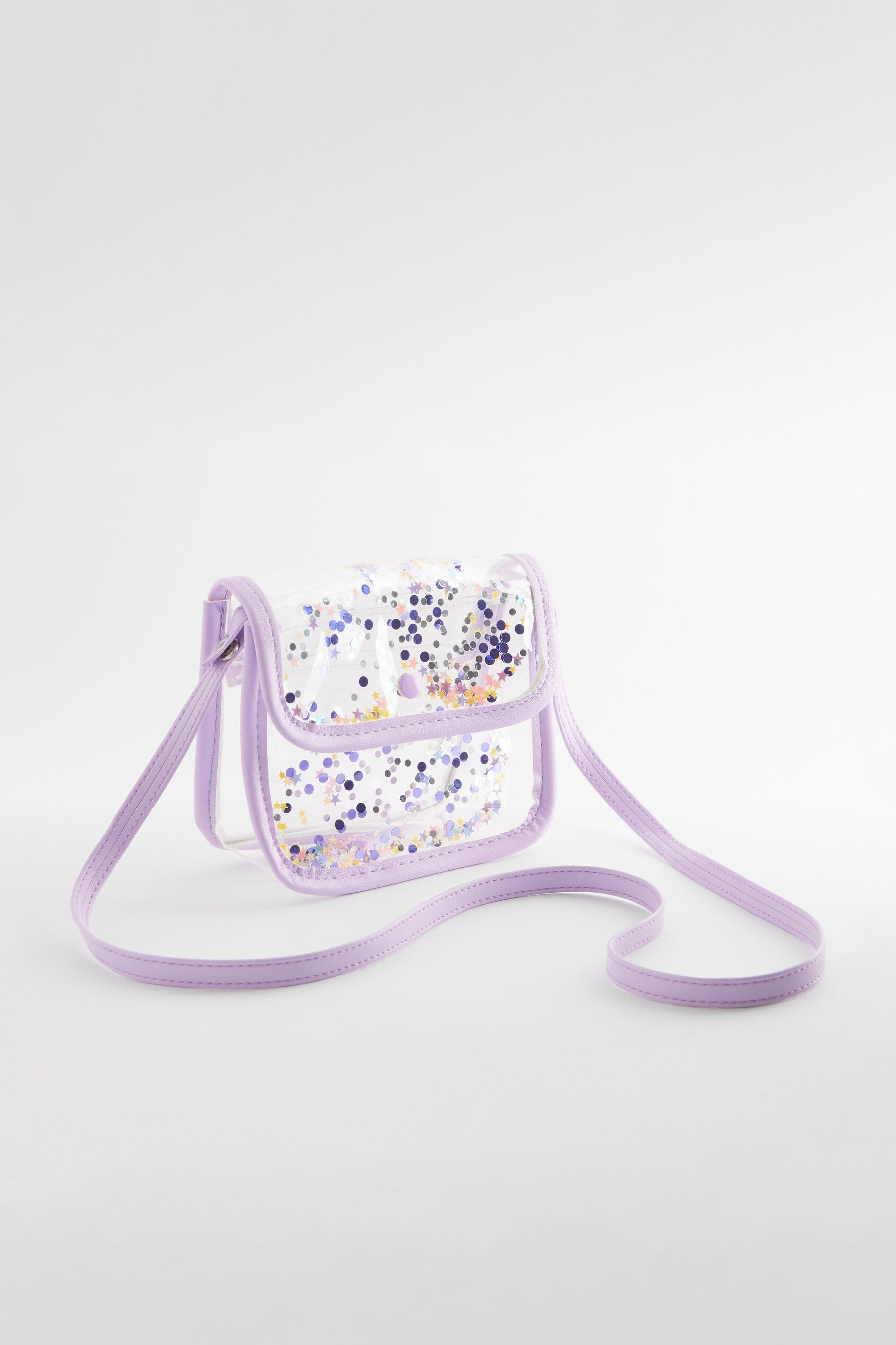 Bright Pink Shaker Sequin Transparent Cross-Body Bag