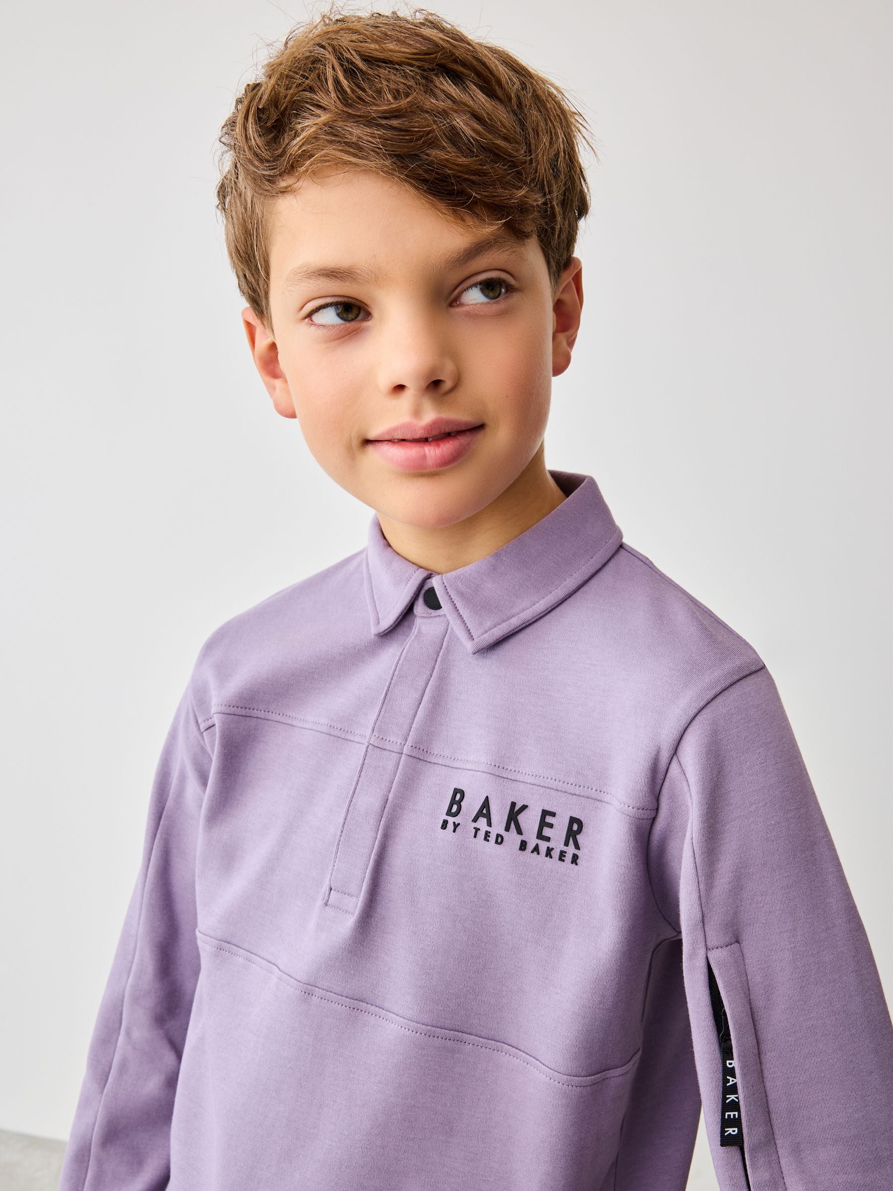 Baker by Ted Baker Purple Long Sleeve Polo Shirt