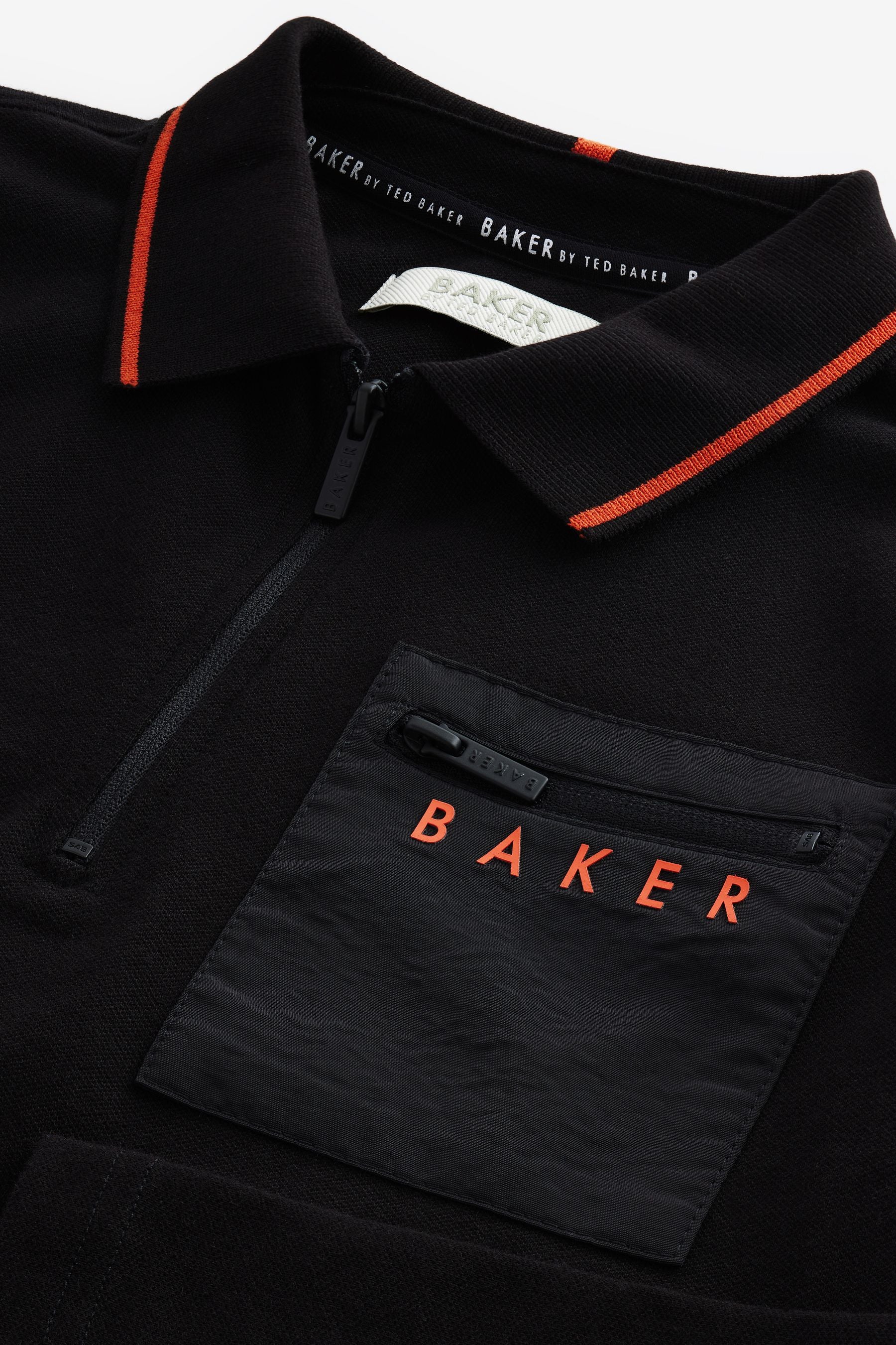 Baker by Ted Baker Long Sleeve Black Polo Shirt