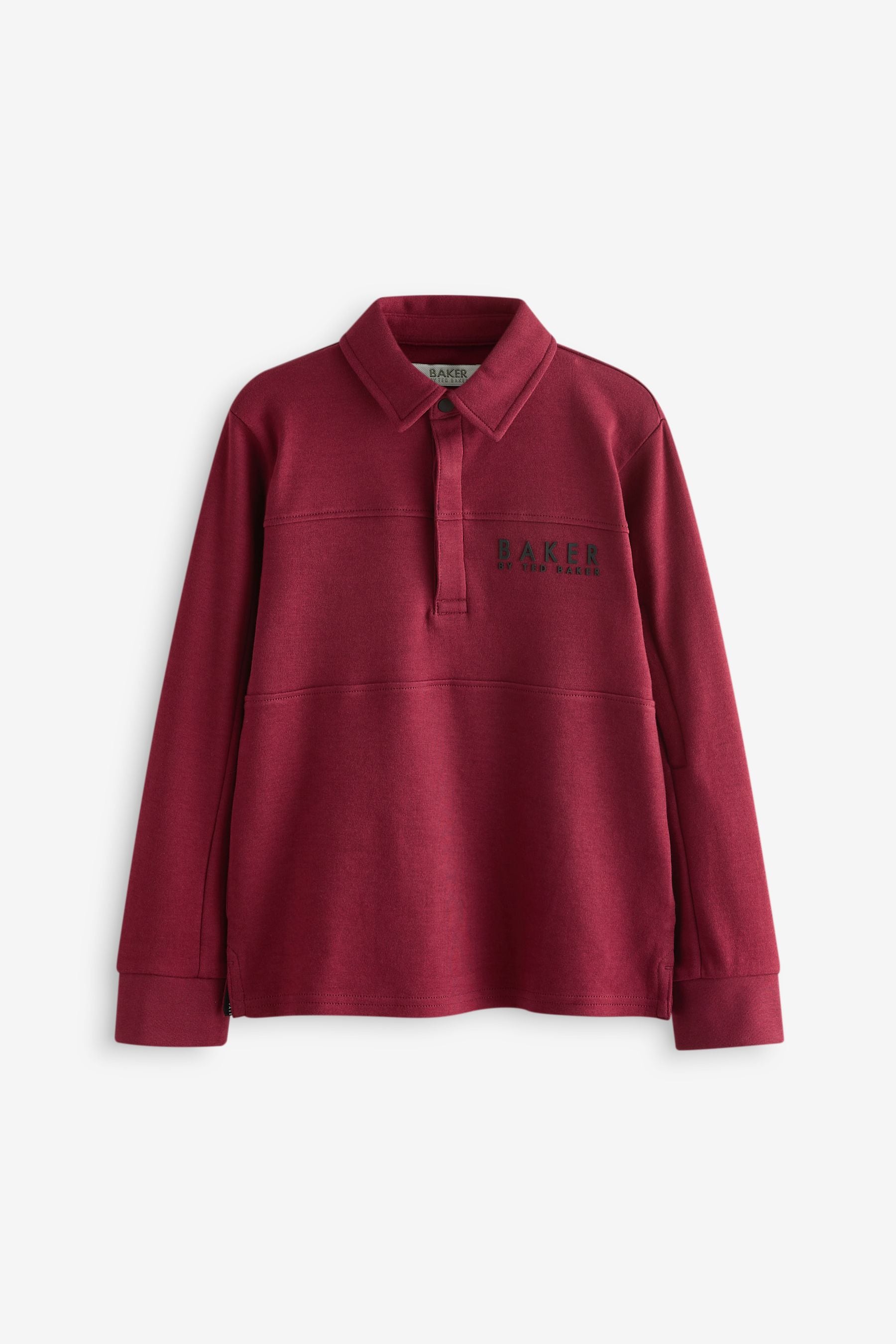 Baker by Ted Baker Burgundy Red Long Sleeve Polo Shirt