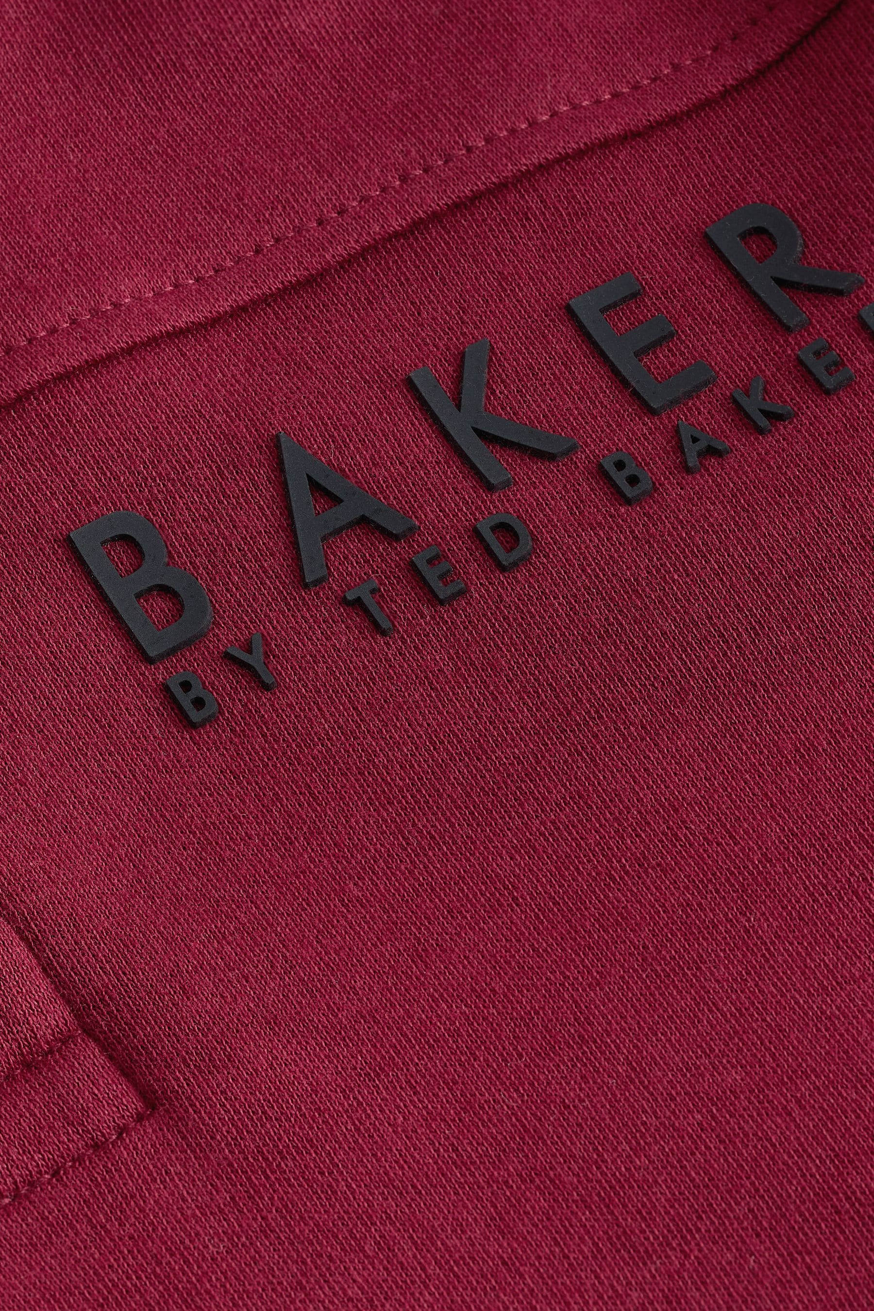 Baker by Ted Baker Burgundy Red Long Sleeve Polo Shirt