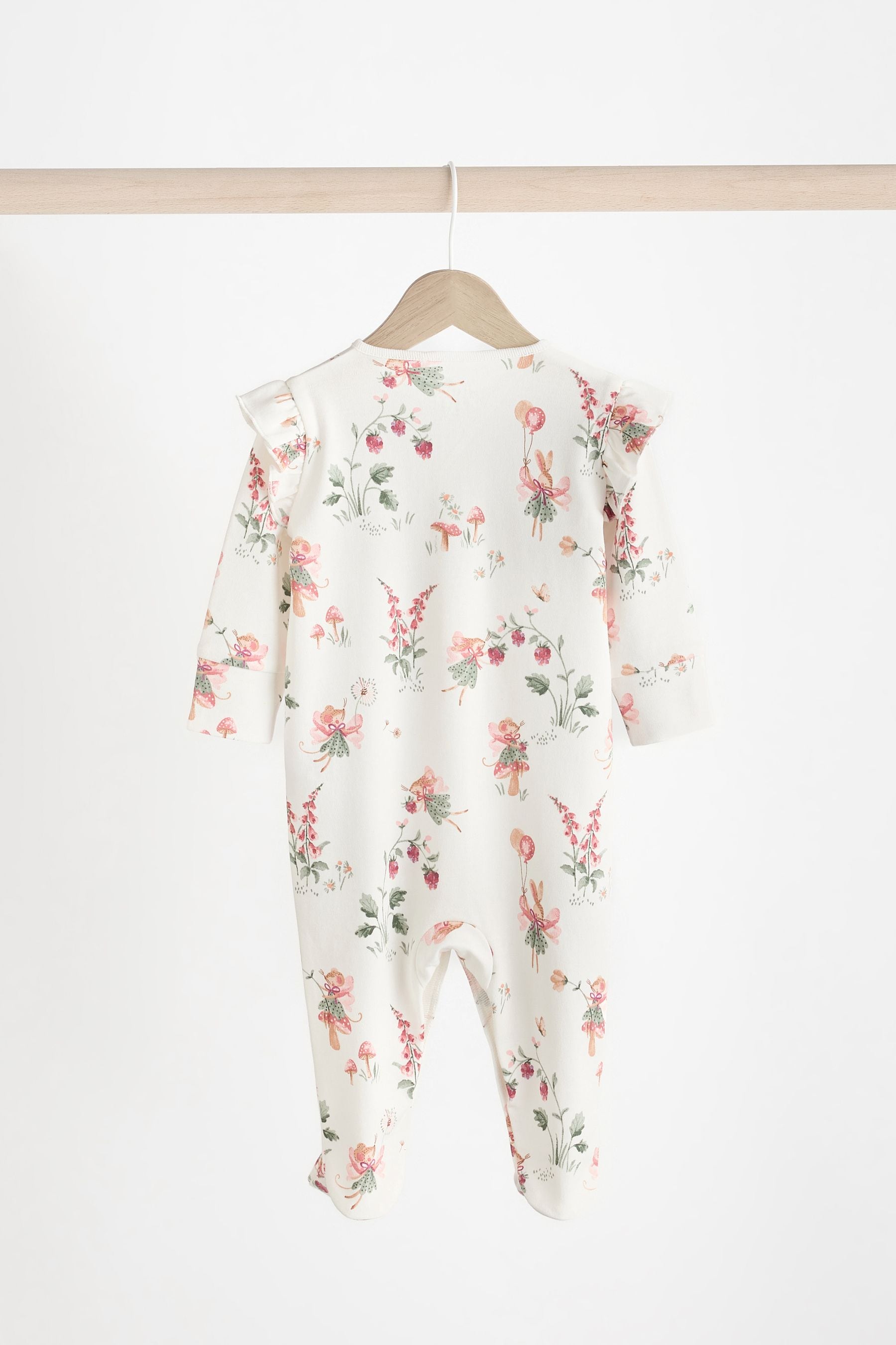 Pink Baby Floral Sleepsuits 3 Pack