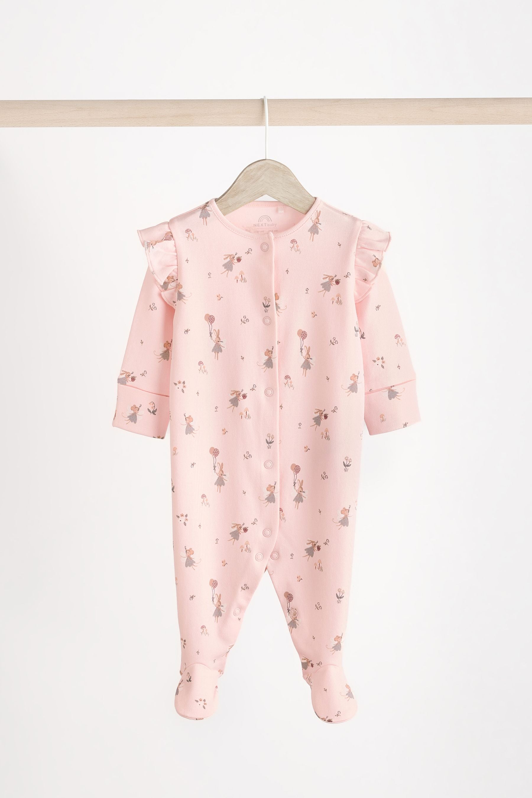 Pink Baby Floral Sleepsuits 3 Pack