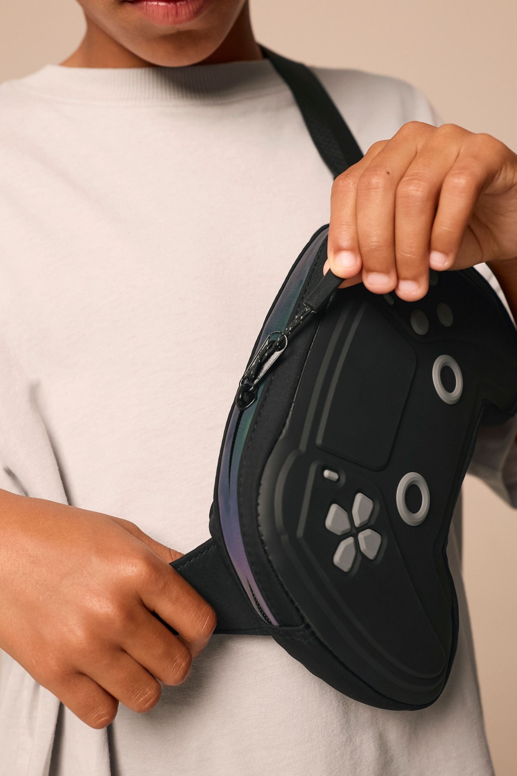 Black Gamer Cross-Body Bag