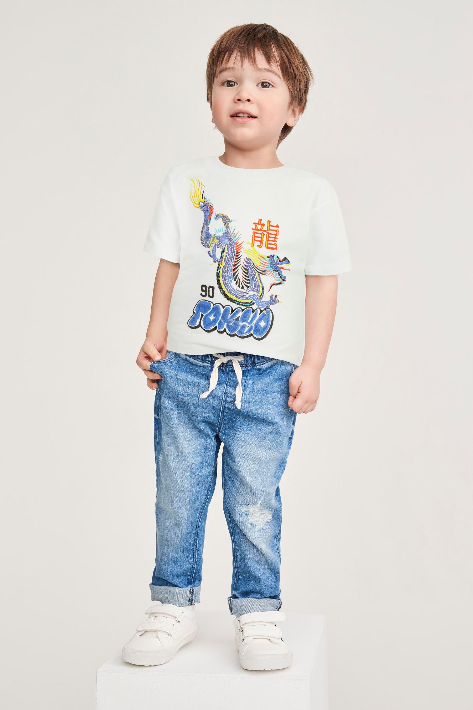 White Dragon Short Sleeve Character T-Shirt (3mths-7yrs)