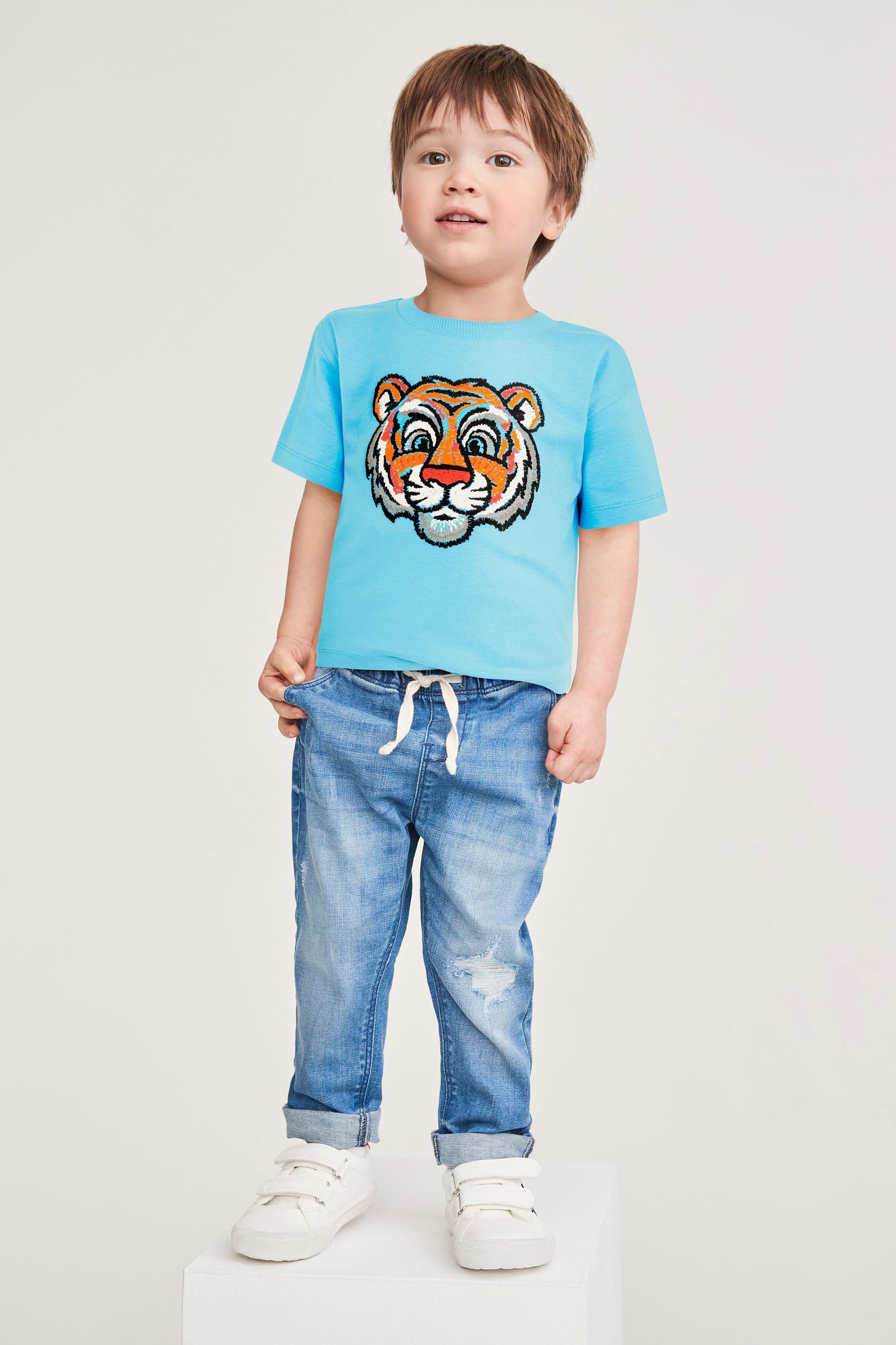 Blue Tiger Short Sleeve Character T-Shirt (3mths-7yrs)