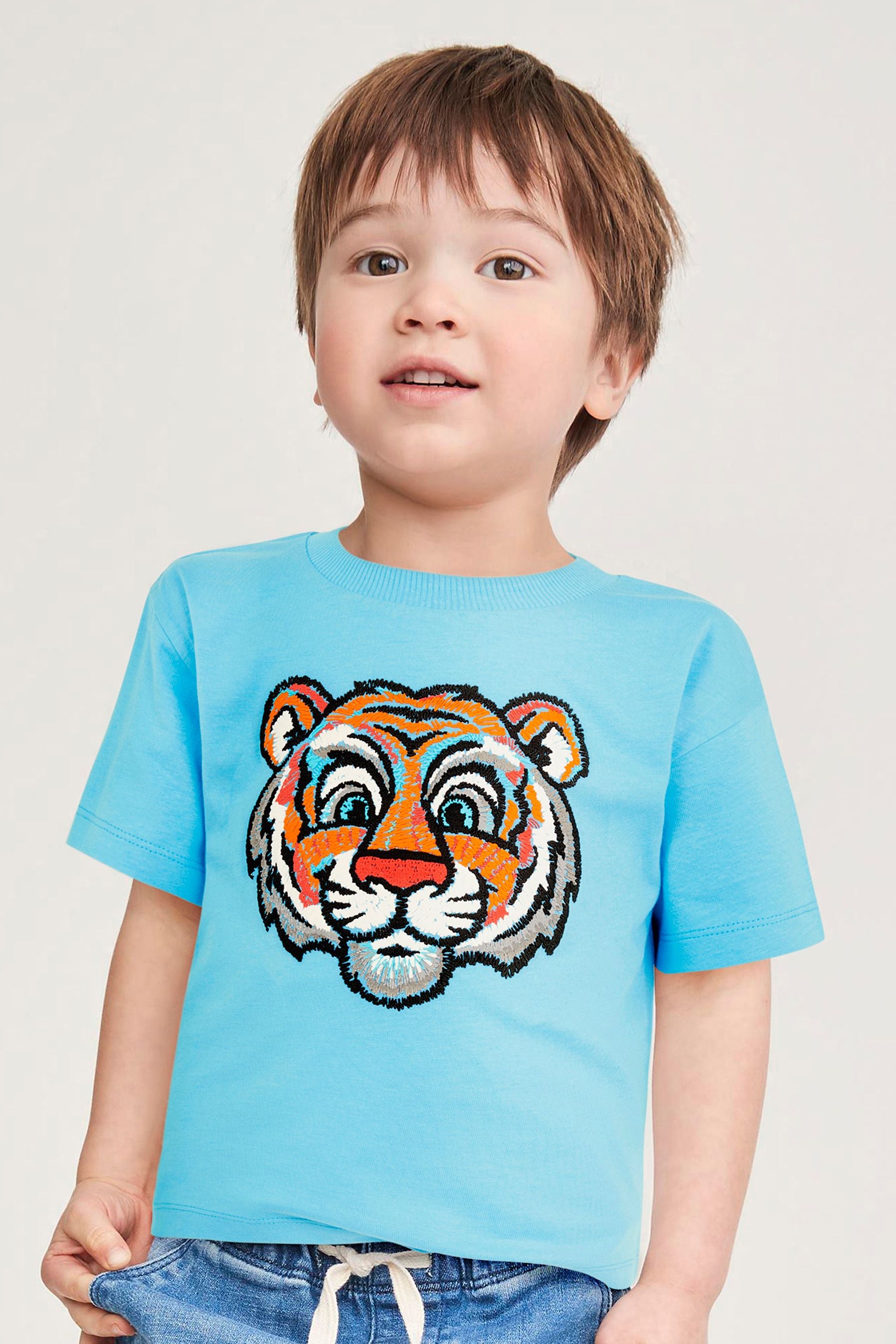 Blue Tiger Short Sleeve Character T-Shirt (3mths-7yrs)