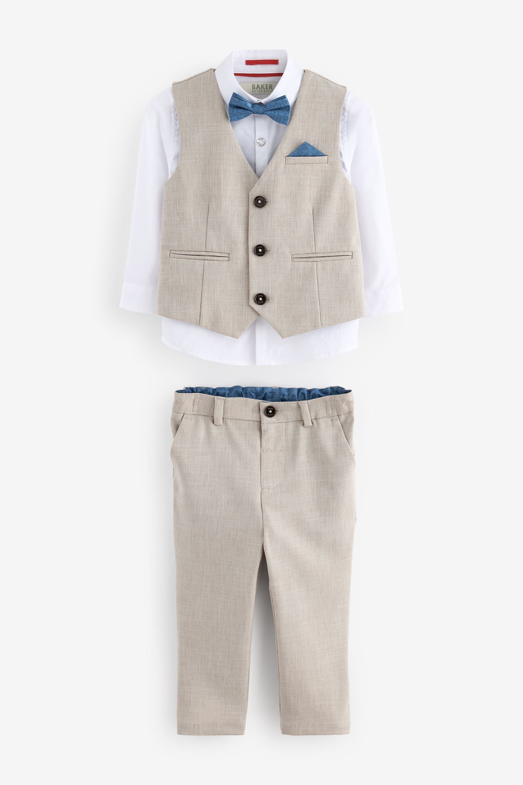 Baker by Ted Baker Waistcoat Shirt And Trousers Set