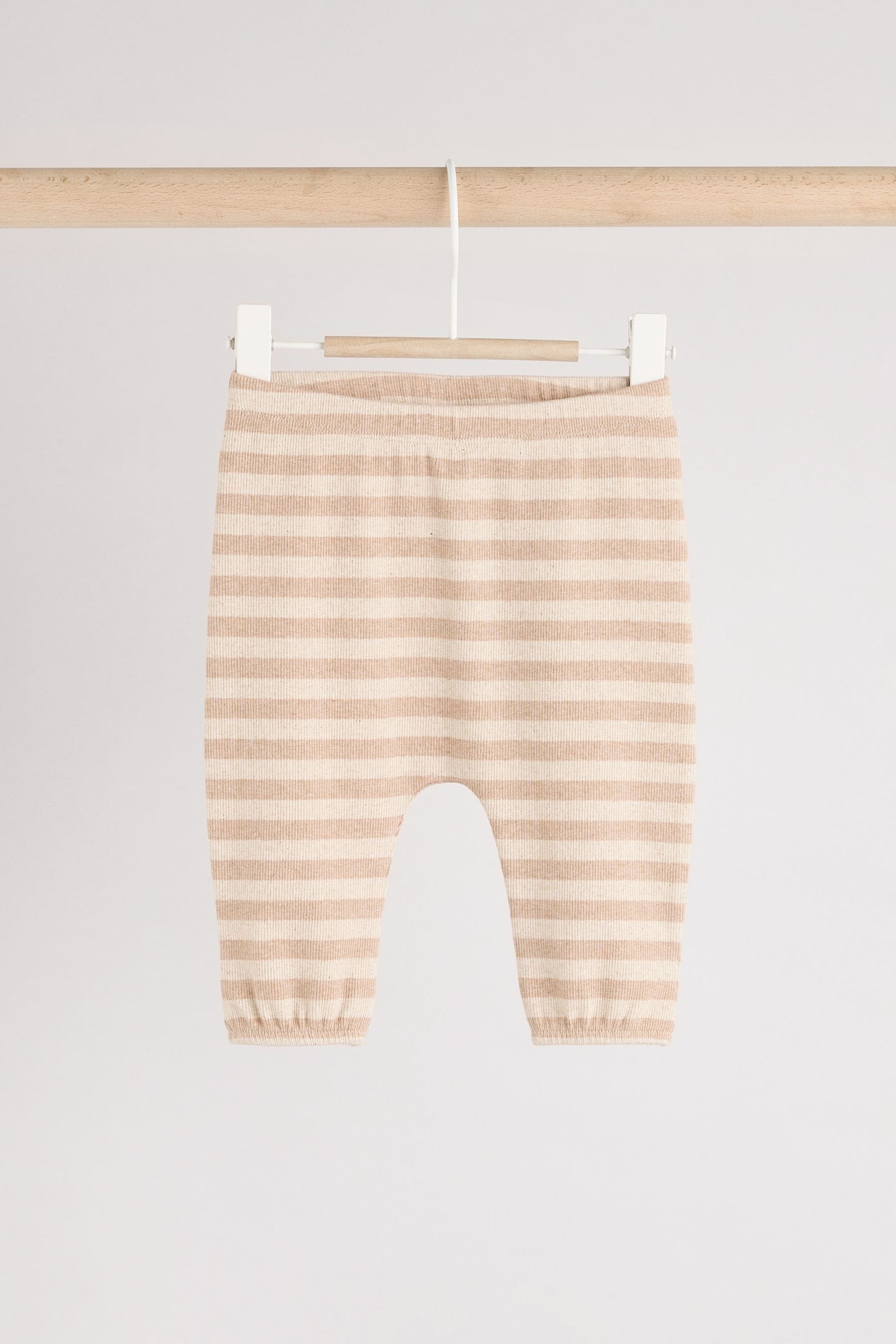 Neutral Stripe Baby Knit 100% Cotton Vest Set 3 Piece (0mths-2yrs)