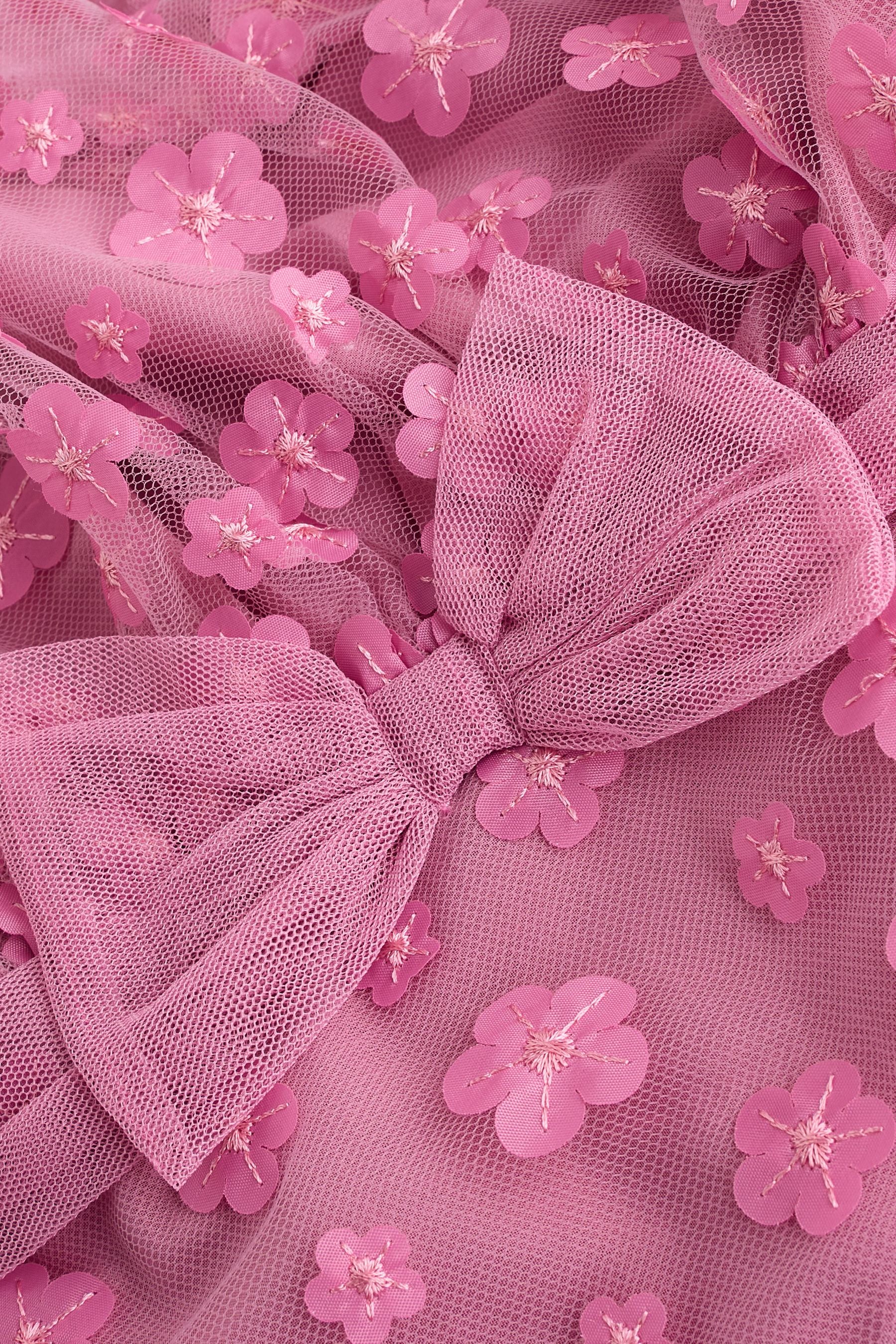 Berry Pink 3D Flowers Baby Occasion Dress (0mths-2yrs)