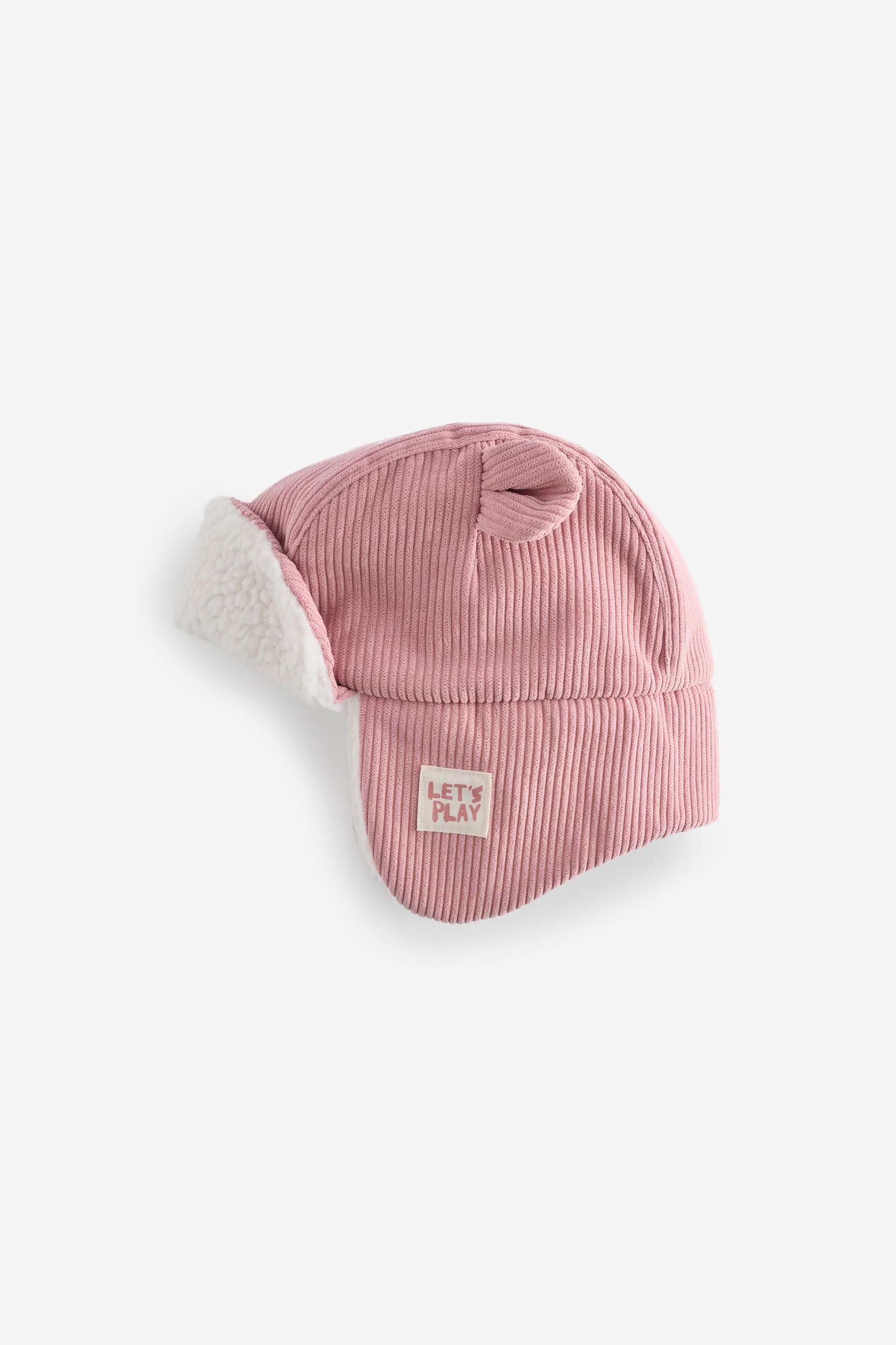 Pink Cord Trapper Hat (3mths-10yrs)