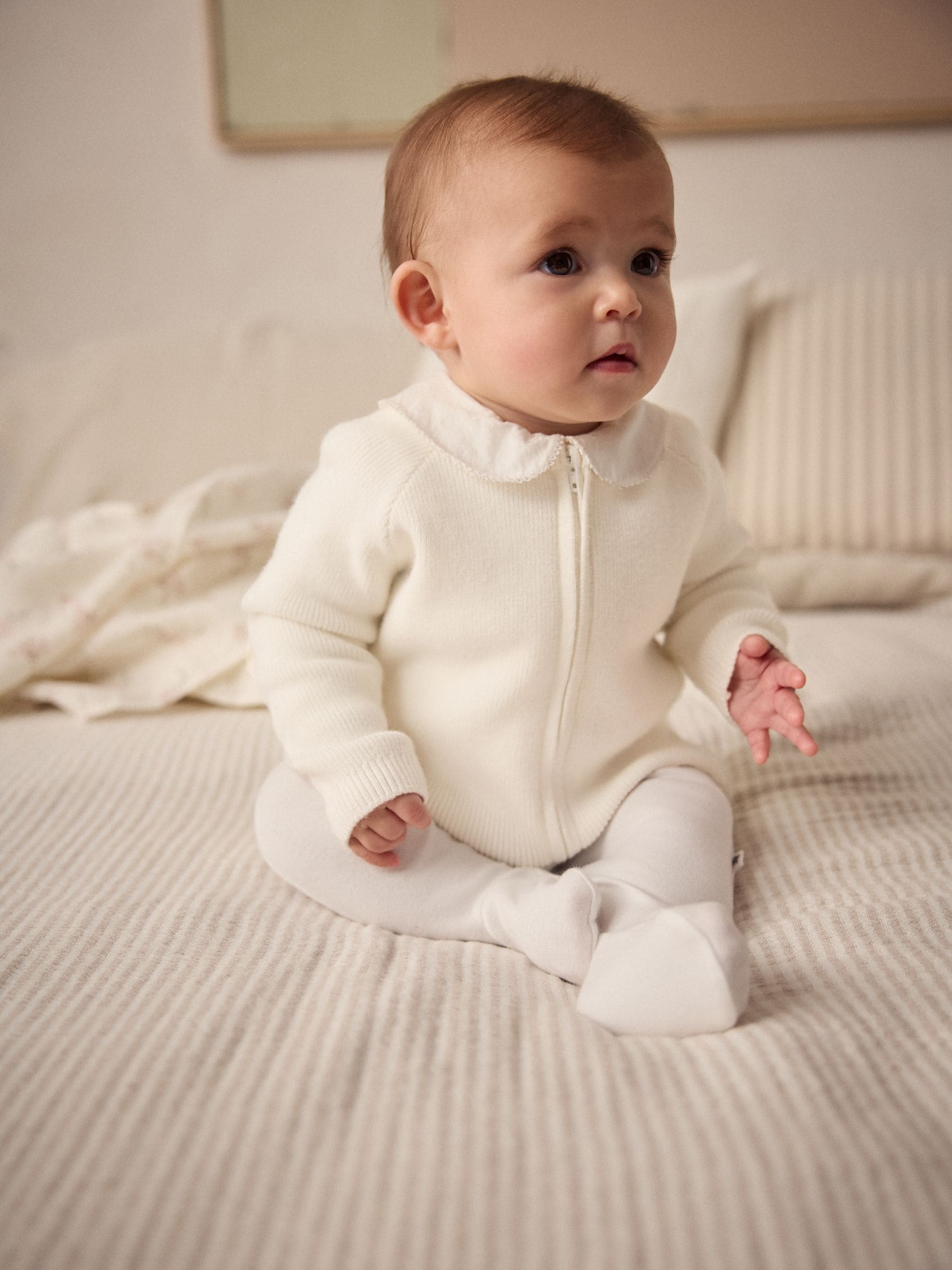 White Knitted Baby Cardigan