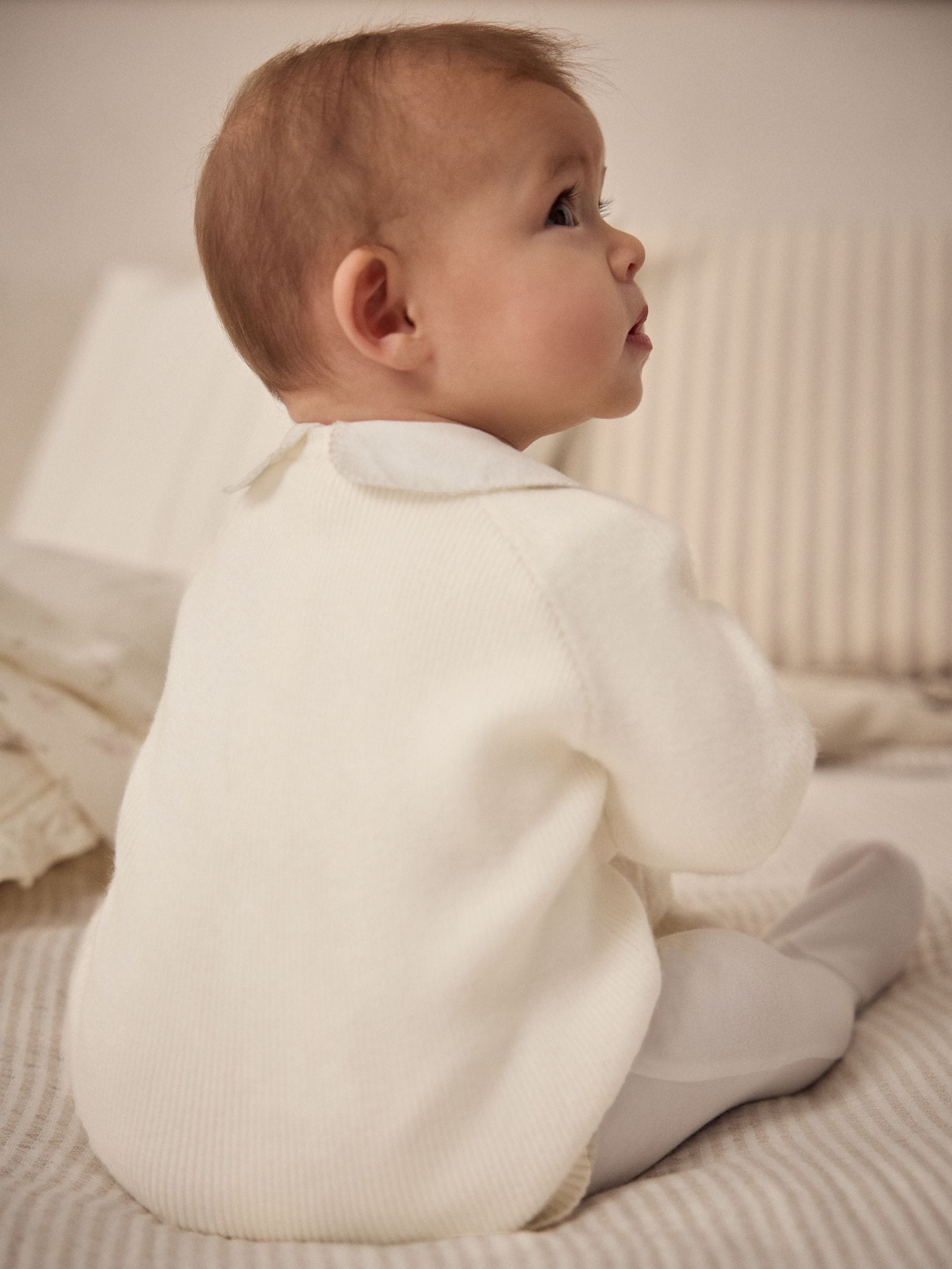 White Knitted Baby Cardigan