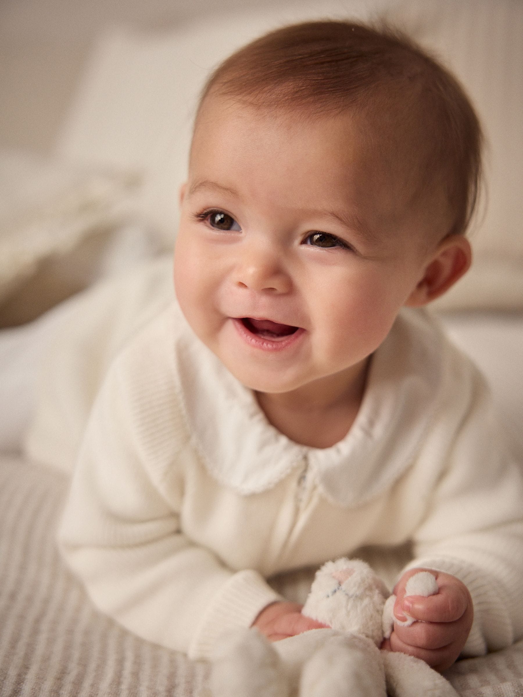 White Knitted Baby Cardigan